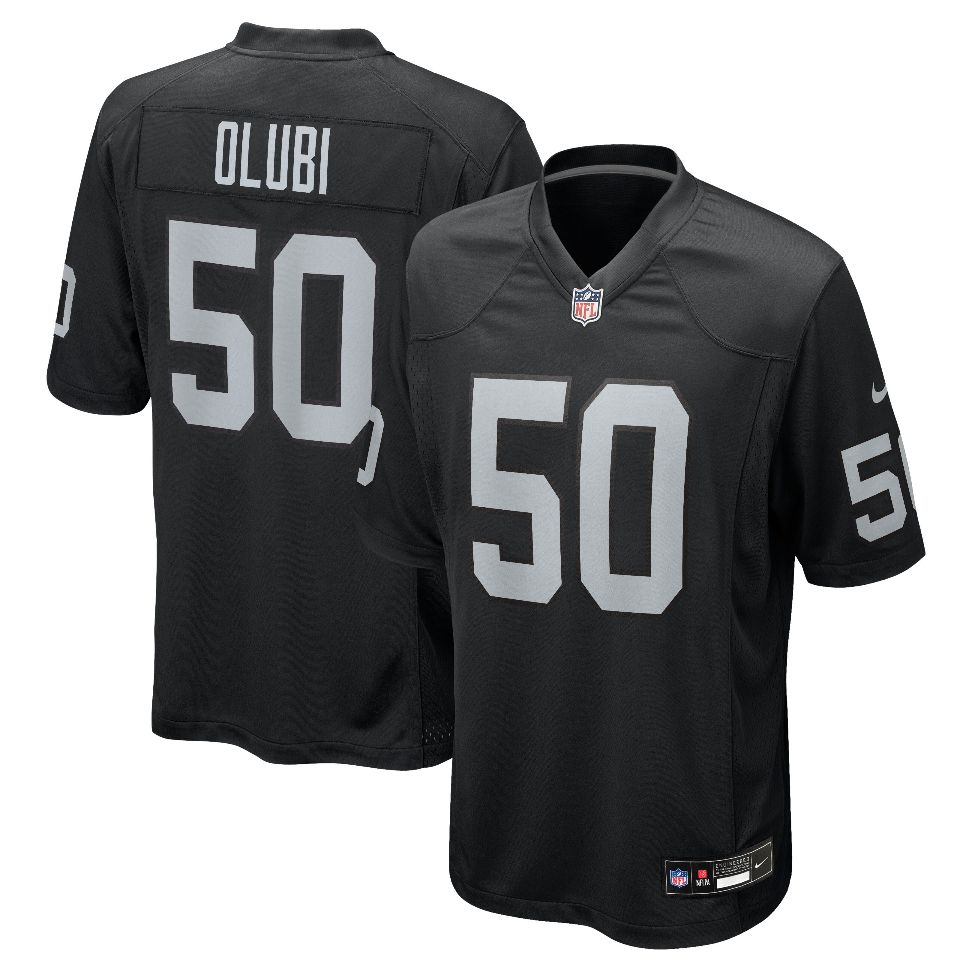 Men's Las Vegas Raiders Segun Olubi Nike Black Team Game Jersey