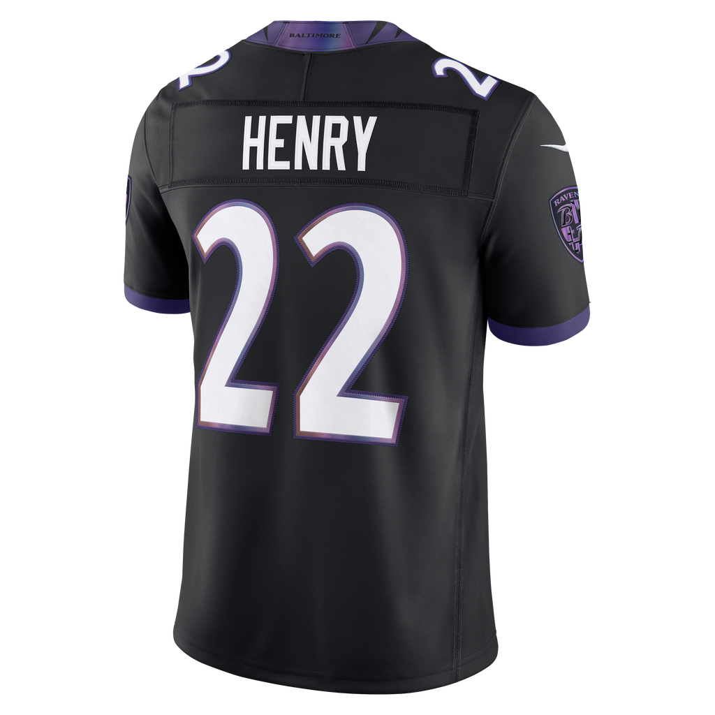 Men's Baltimore Ravens Derrick Henry Nike Black Alternate Alternate Vapor Fuse Stitched Limited Jersey