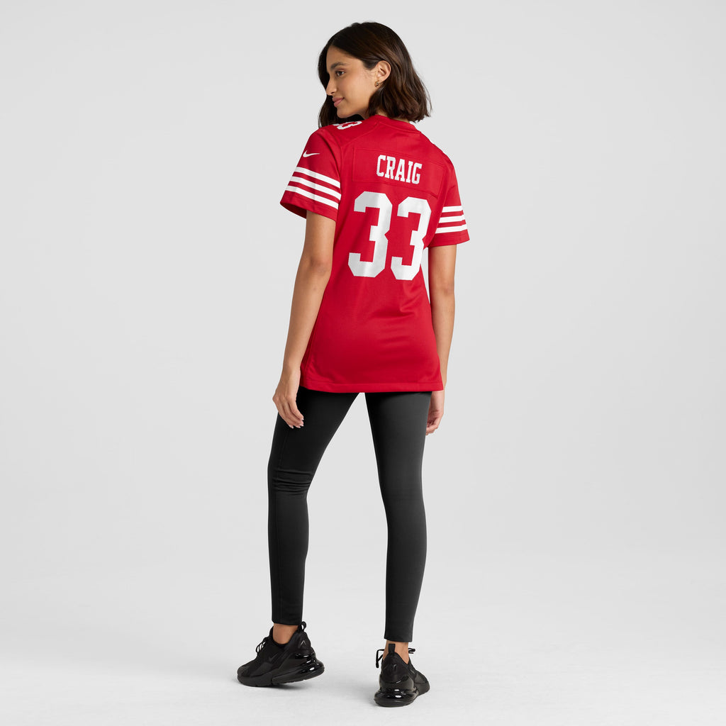 Women's San Francisco 49Ers Roger Craig Nike Scarlet Team Retired Game Jersey