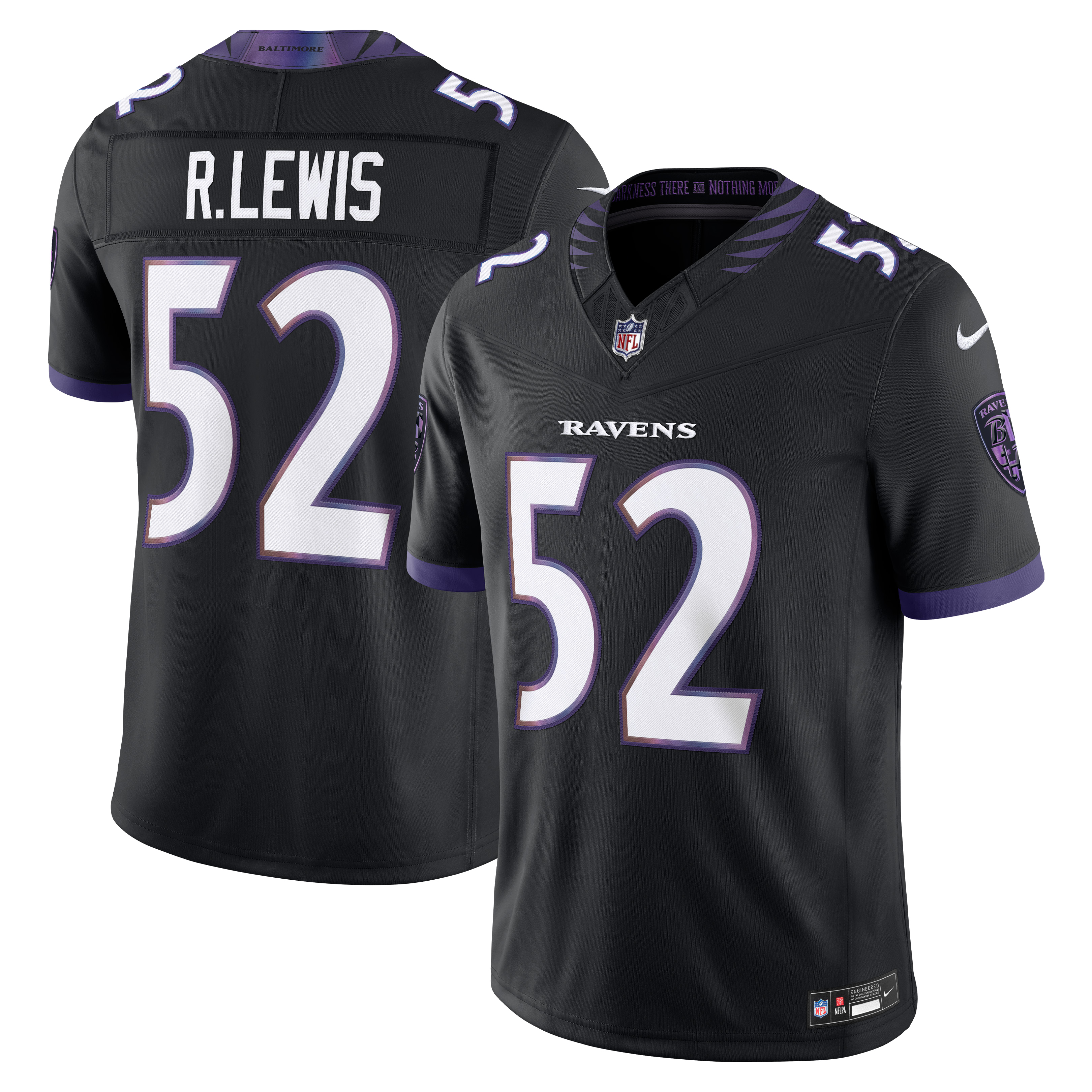 Men's Baltimore Ravens Ray Lewis Nike Black Alternate Vapor Fuse Stitched Retired Player Limited Jersey