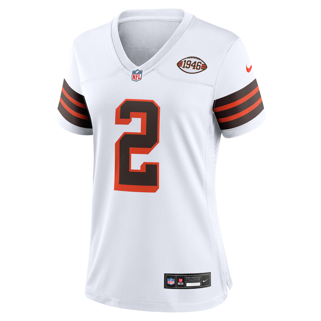 Women's Cleveland Browns Shedeur Sanders Nike White Alternate Game Jersey