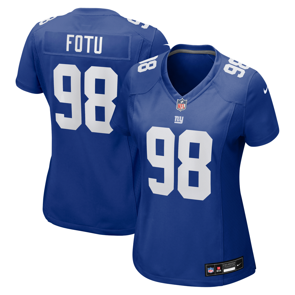 Women's New York Giants Leki Fotu Nike Royal Team Game Jersey