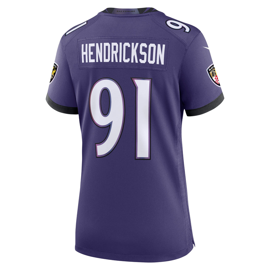 Women's Baltimore Ravens Trey Hendrickson Nike Purple Team Game Jersey