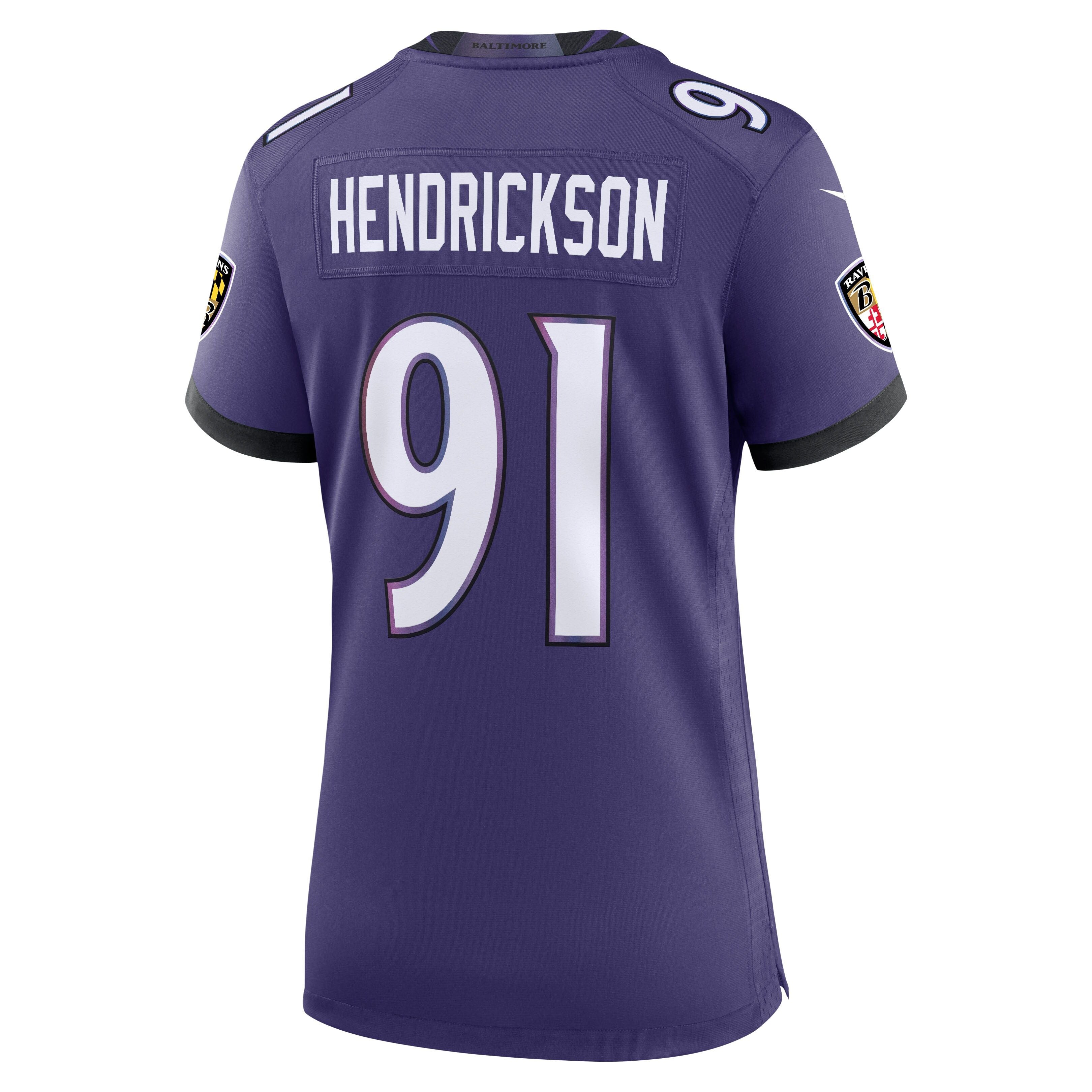 Women's Baltimore Ravens Trey Hendrickson Nike Purple Team Game Jersey