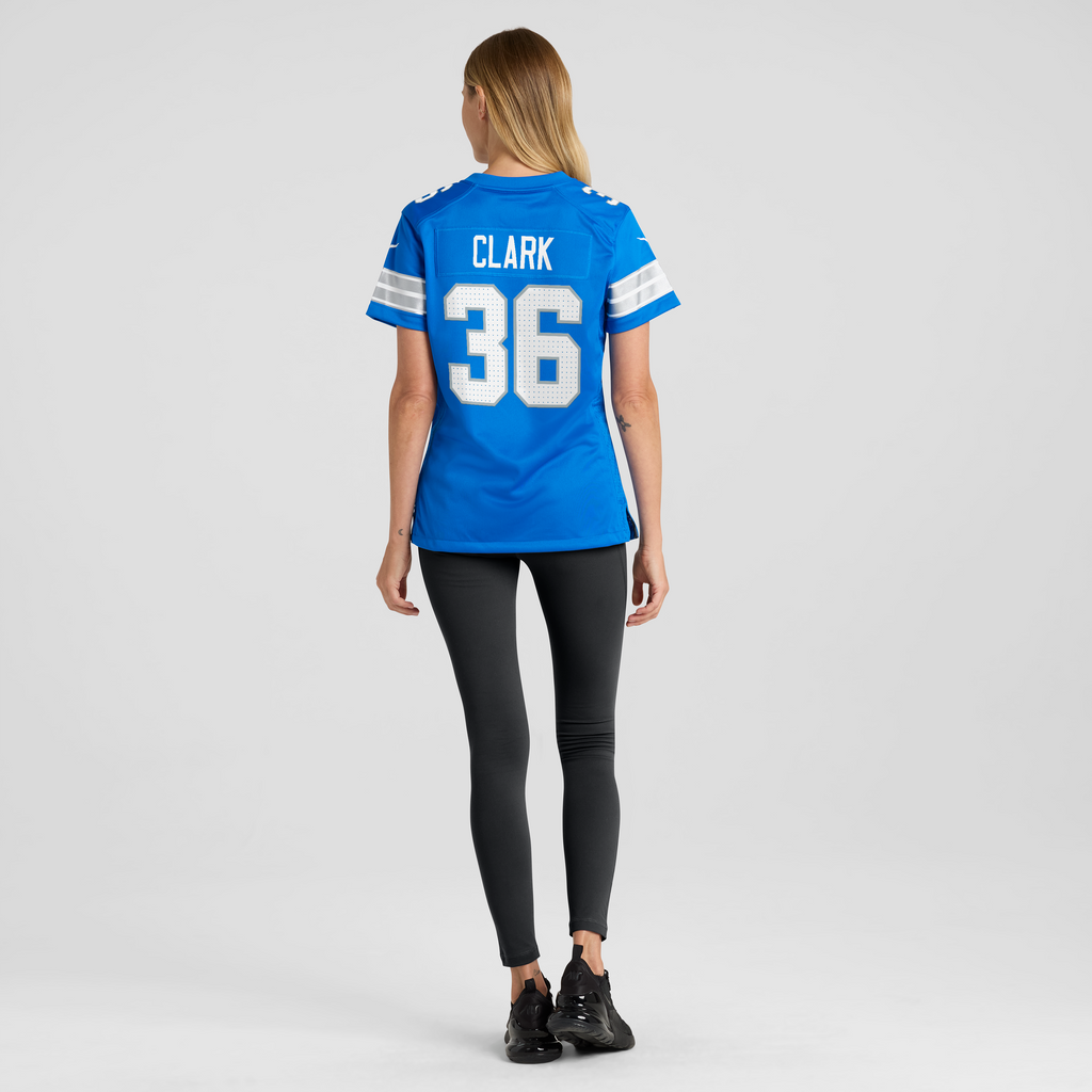 Women's Detroit Lions Chuck Clark Nike Blue Team Game Jersey
