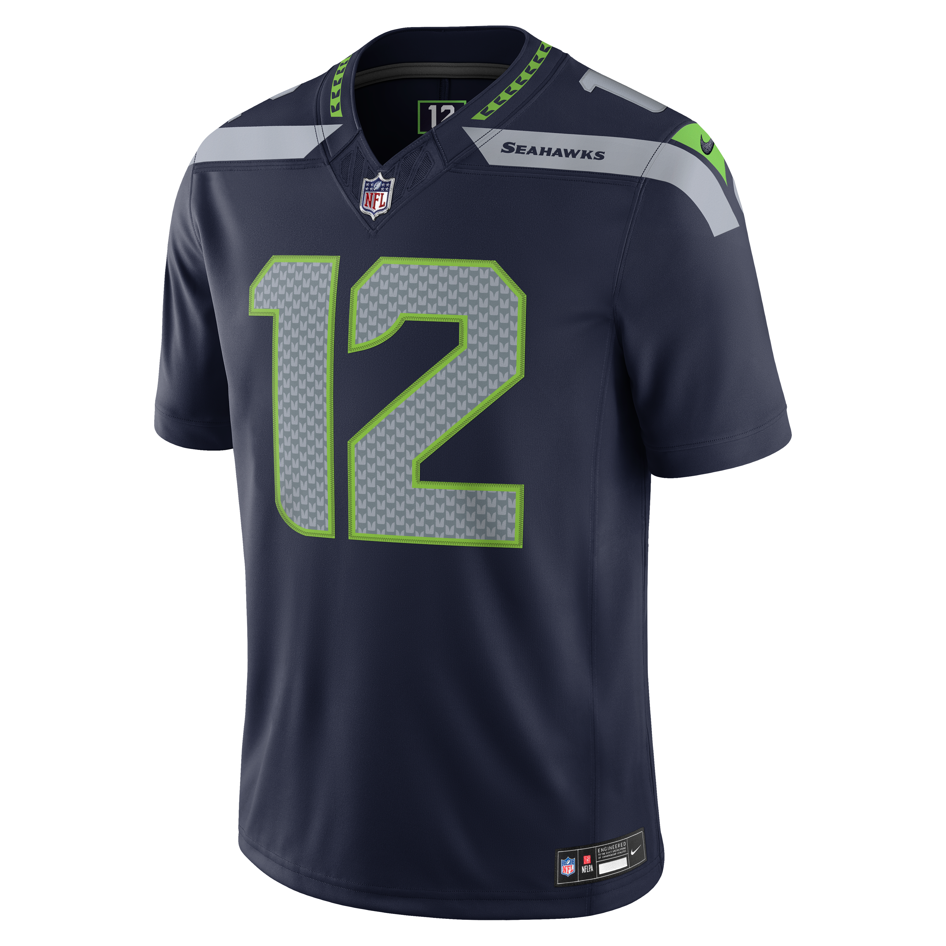 Men's Seattle Seahawks 12S Nike College Navy Team Vapor Fuse Stitched Limited Jersey