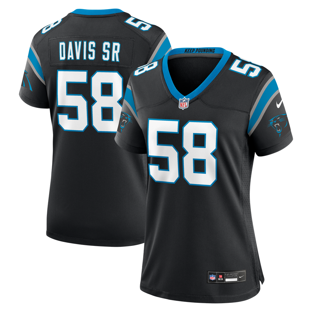 Women's Carolina Panthers Thomas Davis Sr Nike Black Team Retired Game Jersey