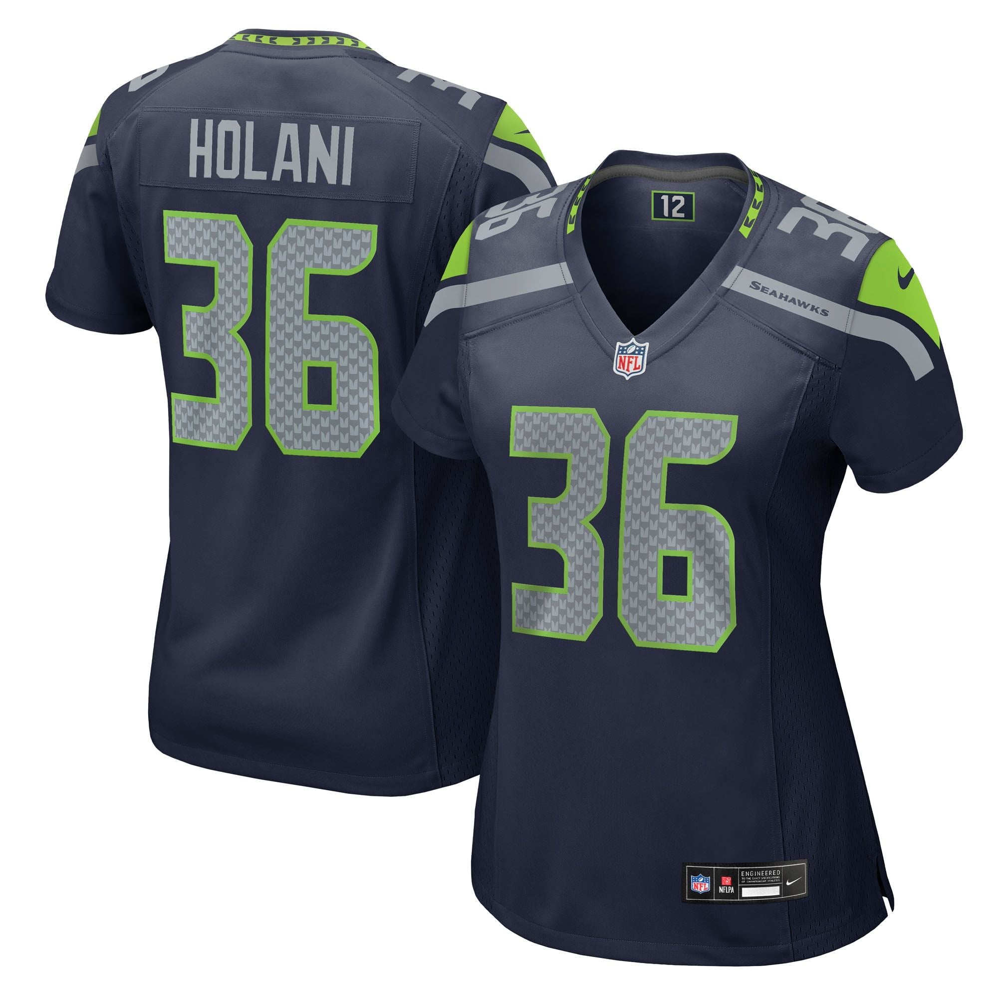 Women's Seattle Seahawks George Holani Nike College Navy Team Game Jersey