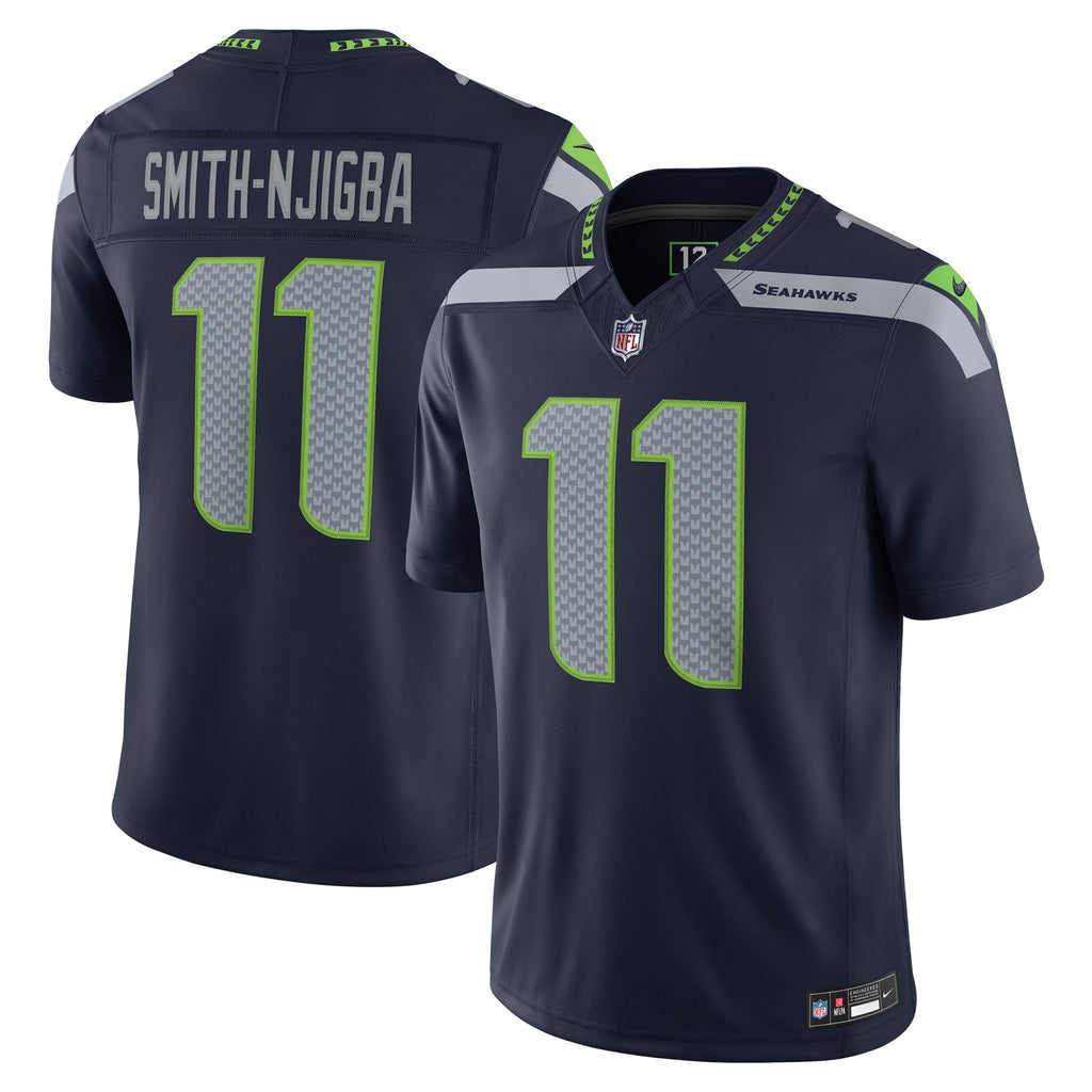 Men's Seattle Seahawks Jaxon Smith Njigba Nike College Navy Team Vapor Fuse Stitched Limited Jersey
