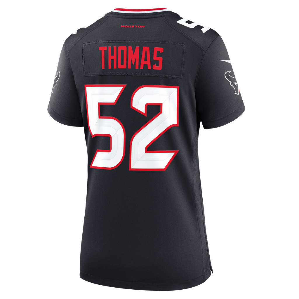 Women's Houston Texans Xavier Thomas Nike Navy Team Game Jersey