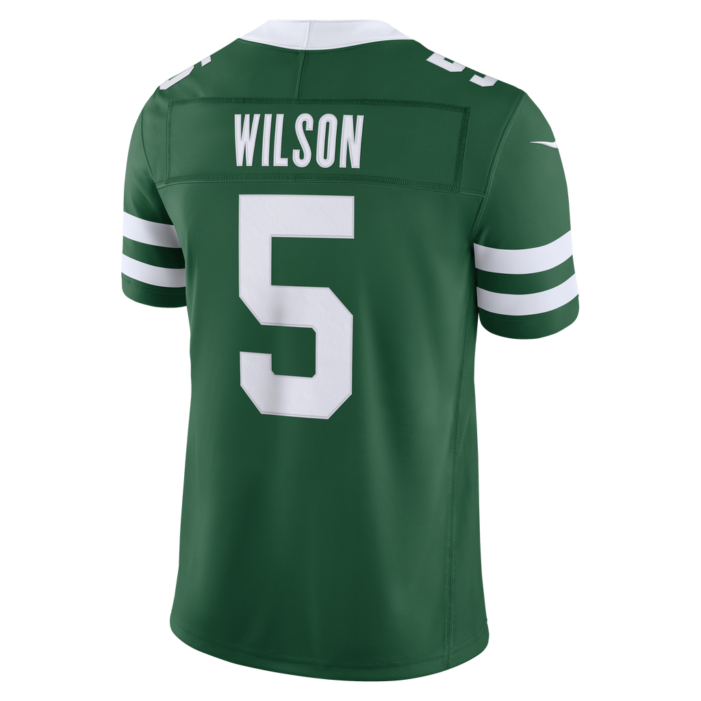 Men's New York Jets Garrett Wilson Nike Legacy Green Team Vapor Fuse Stitched Limited Jersey