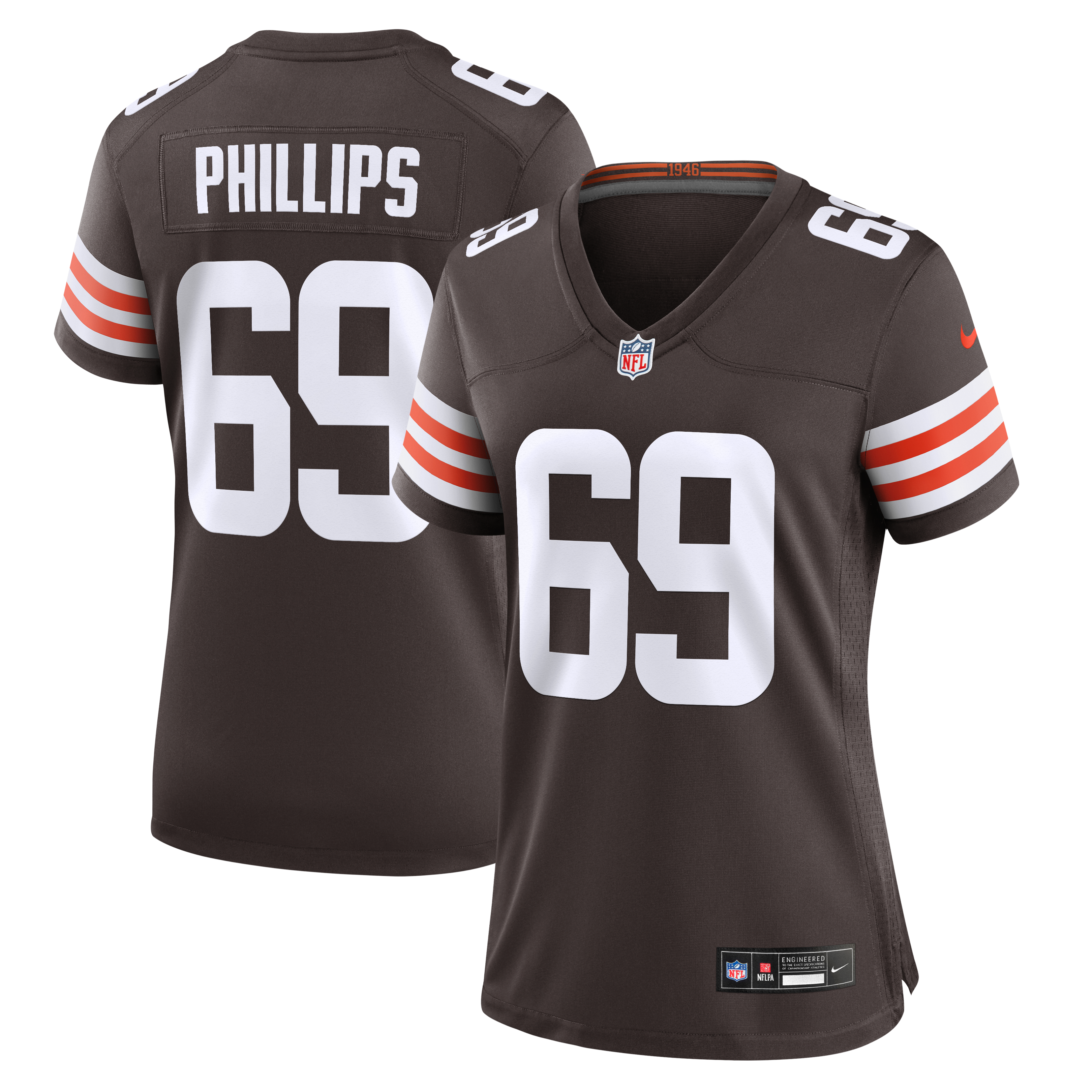 Women's Cleveland Browns Tyre Phillips Nike Brown Team Game Jersey