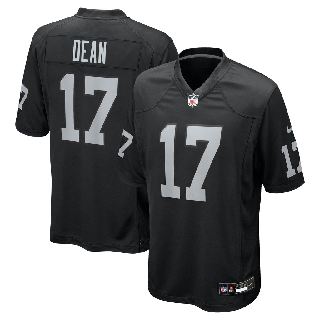 Men's Las Vegas Raiders Nakobe Dean Nike Black Team Game Jersey