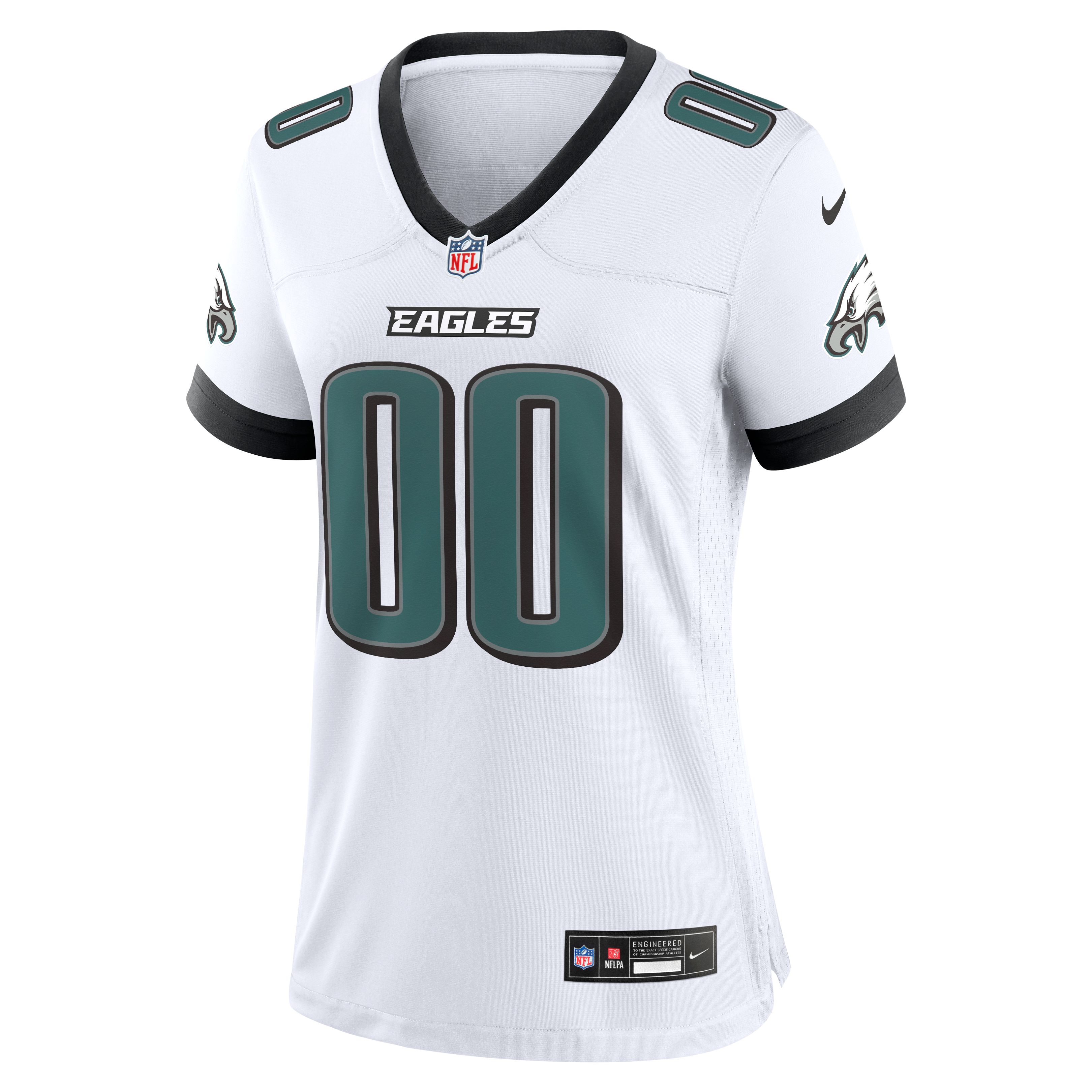 Women's Philadelphia Eagles Nike White Team Custom Game Jersey