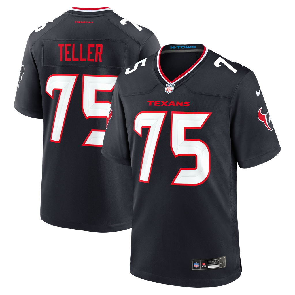 Men's Houston Texans Wyatt Teller Nike Navy Team Game Jersey