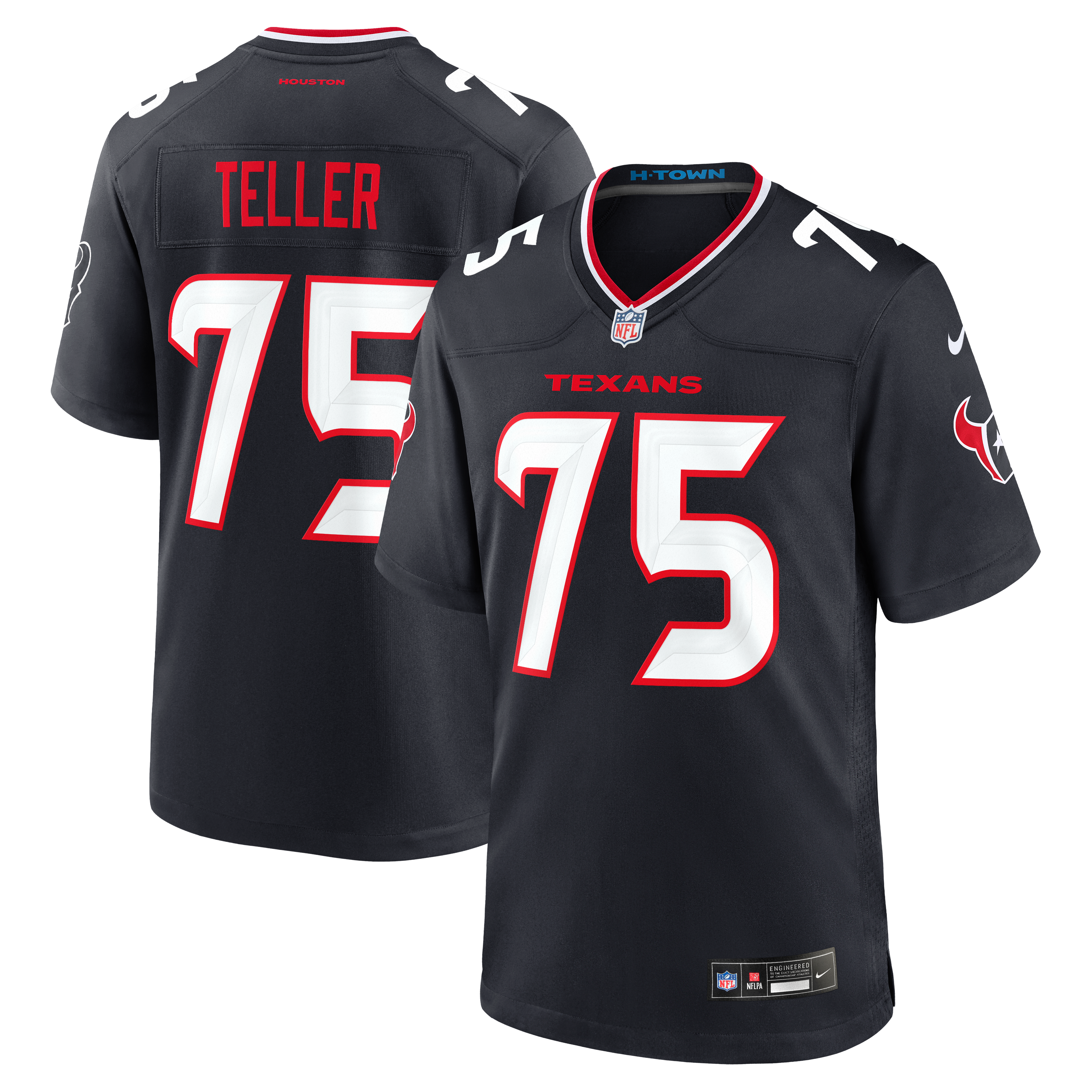 Men's Houston Texans Wyatt Teller Nike Navy Team Game Jersey