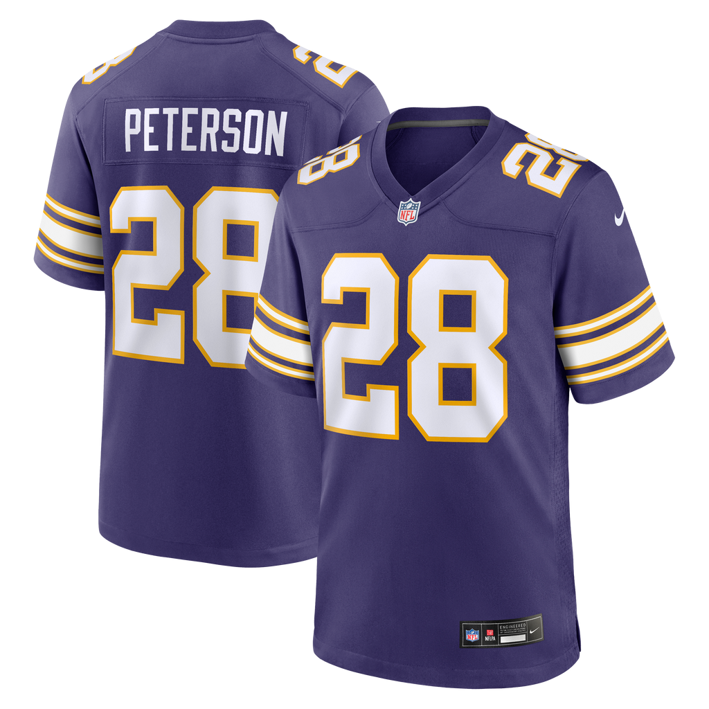 Men's Minnesota Vikings Adrian Peterson Nike Purple Alternate 2 Classic Retired Game Jersey