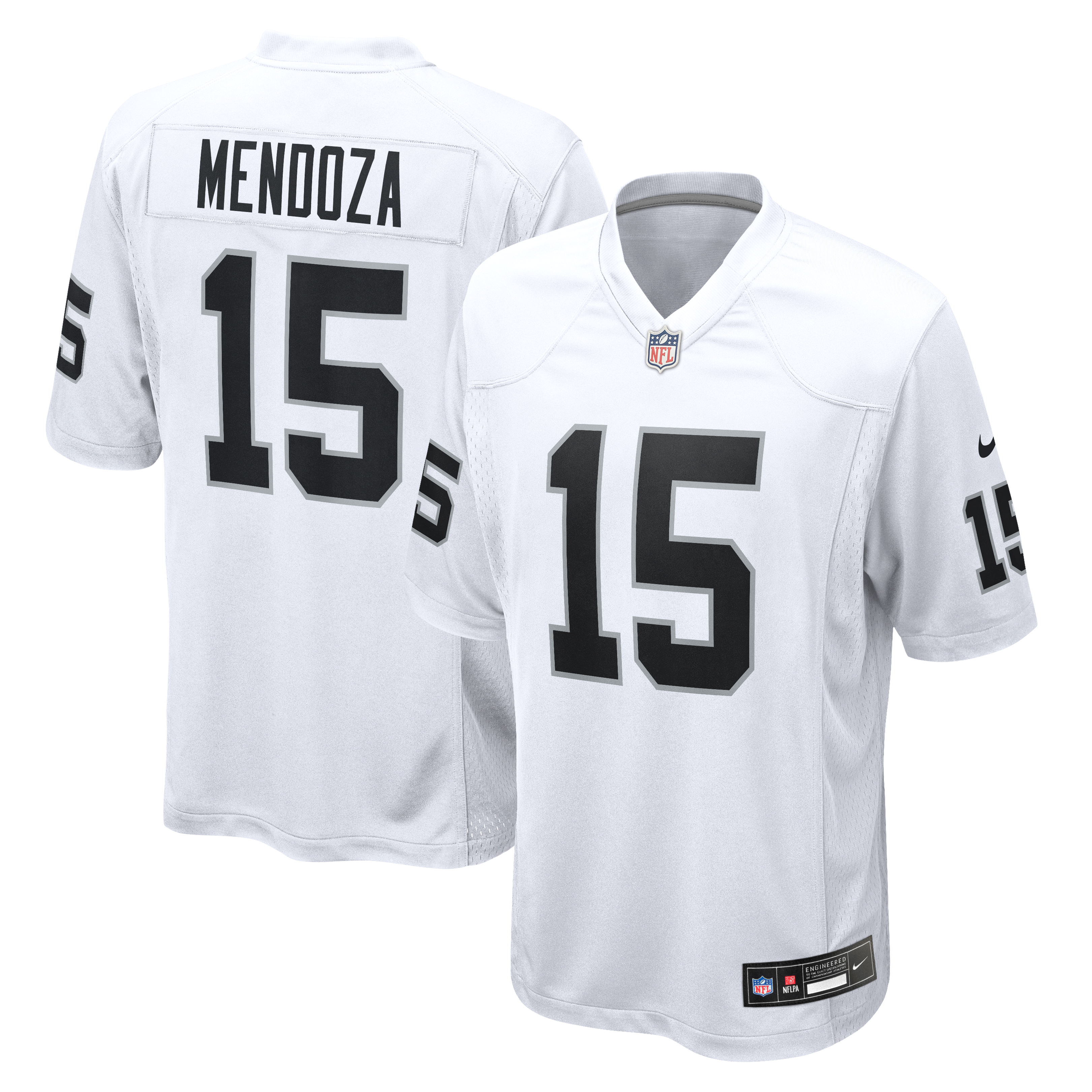 Men's Las Vegas Raiders Fernando Mendoza Nike White Game Player Jersey
