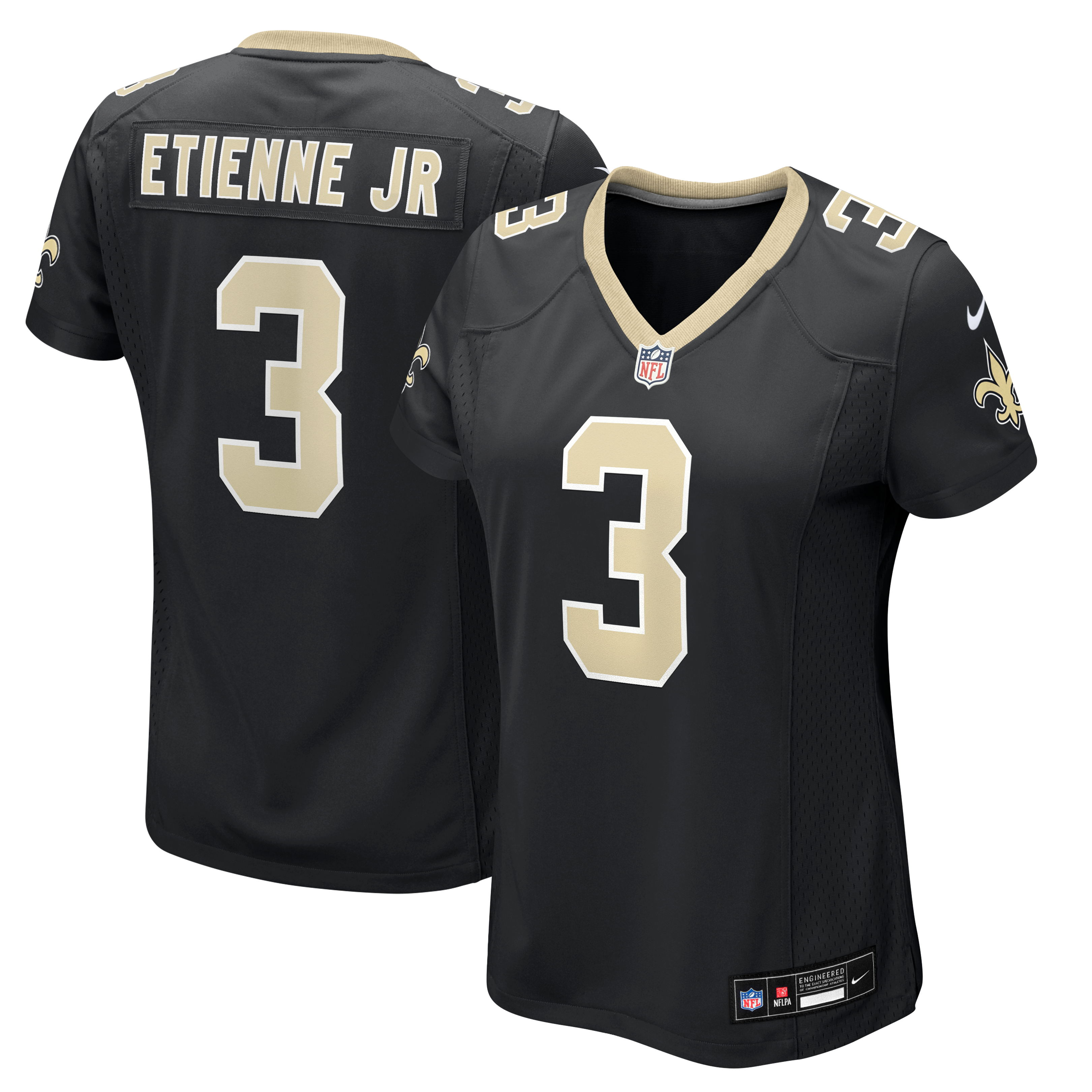 Women's New Orleans Saints Travis Etienne Jr Nike Black Team Game Jersey