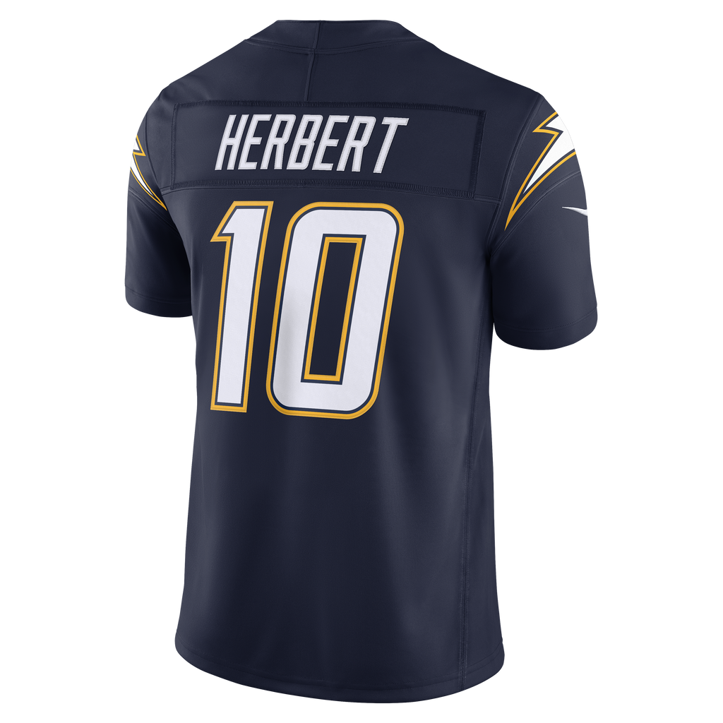 Men's Los Angeles Chargers Justin Herbert Nike Navy Alternate Super Chargers Vapor Fuse Stitched Limited Jersey