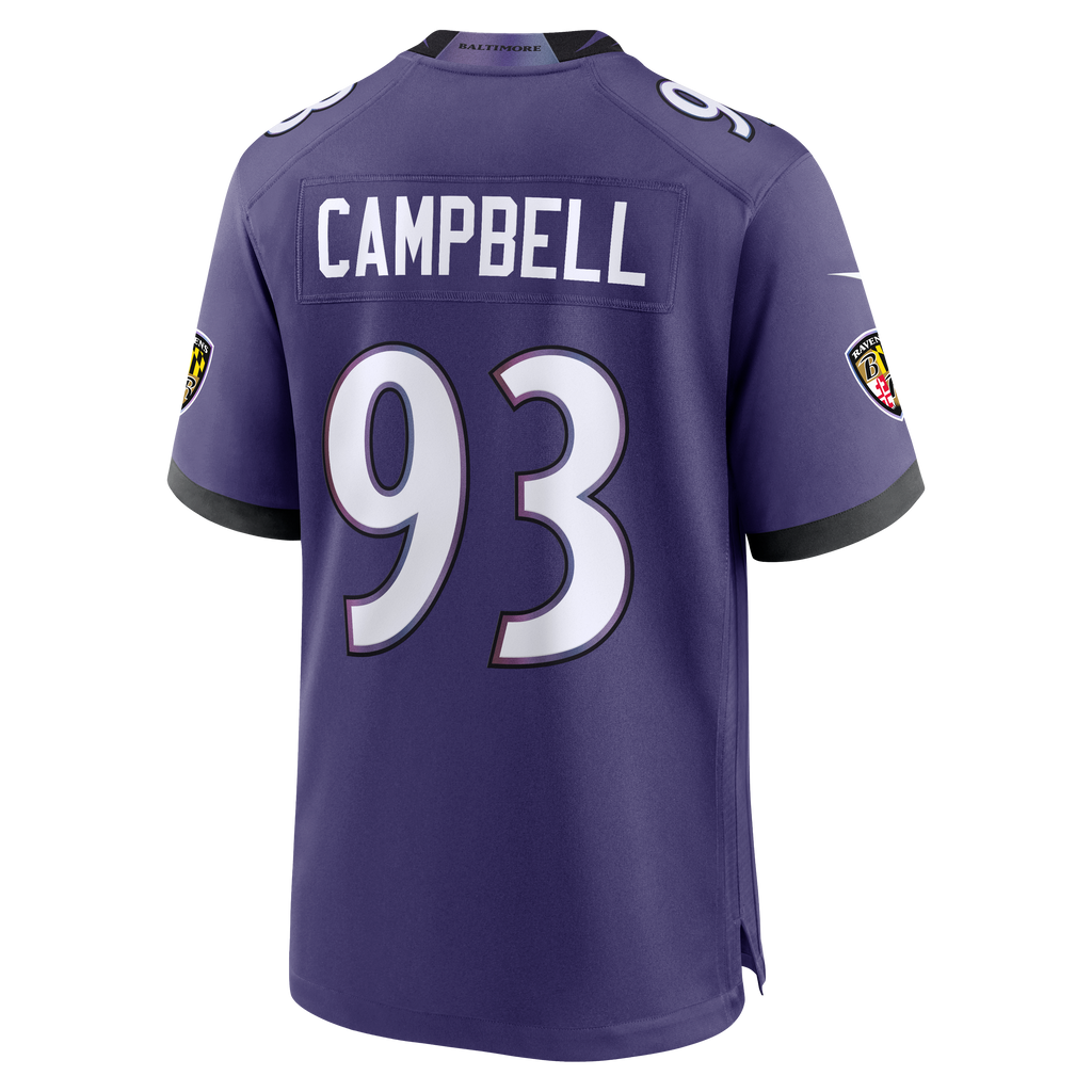 Men's Baltimore Ravens Calais Campbell Nike Purple Team Game Jersey