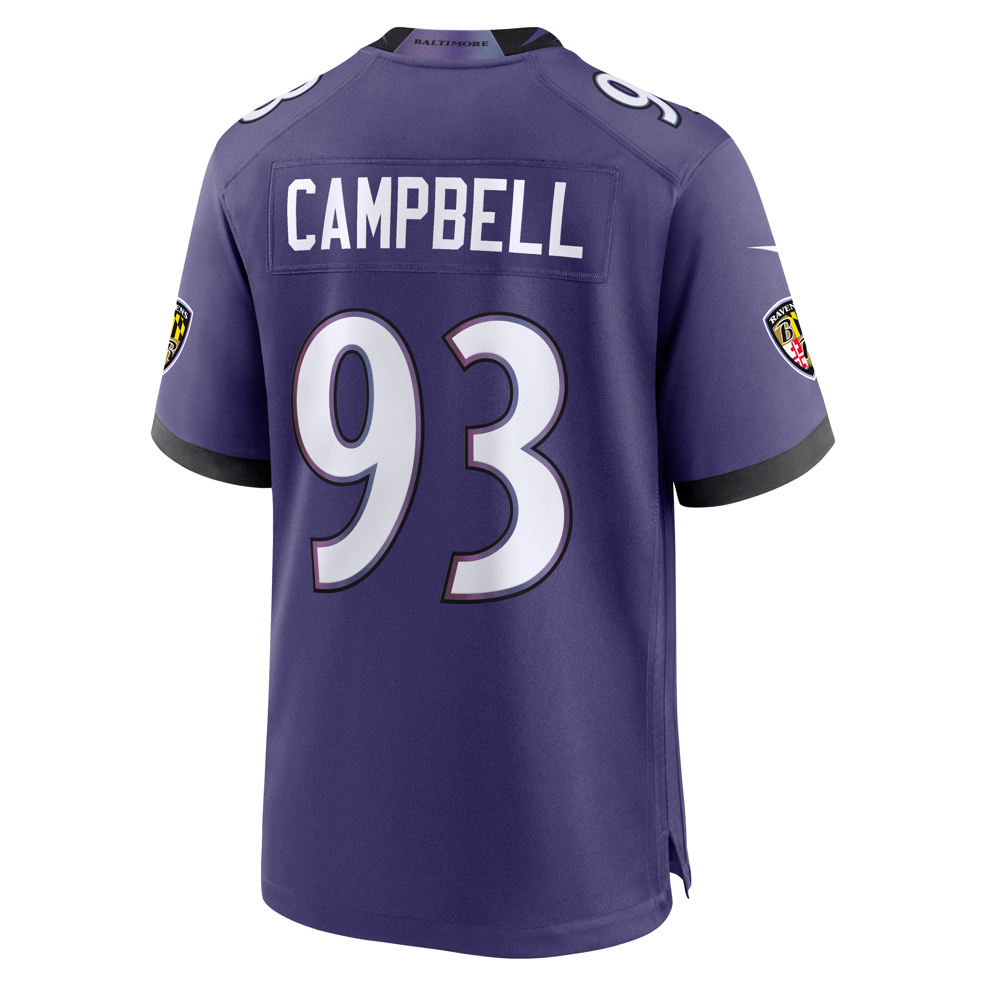 Men's Baltimore Ravens Calais Campbell Nike Purple Team Game Jersey