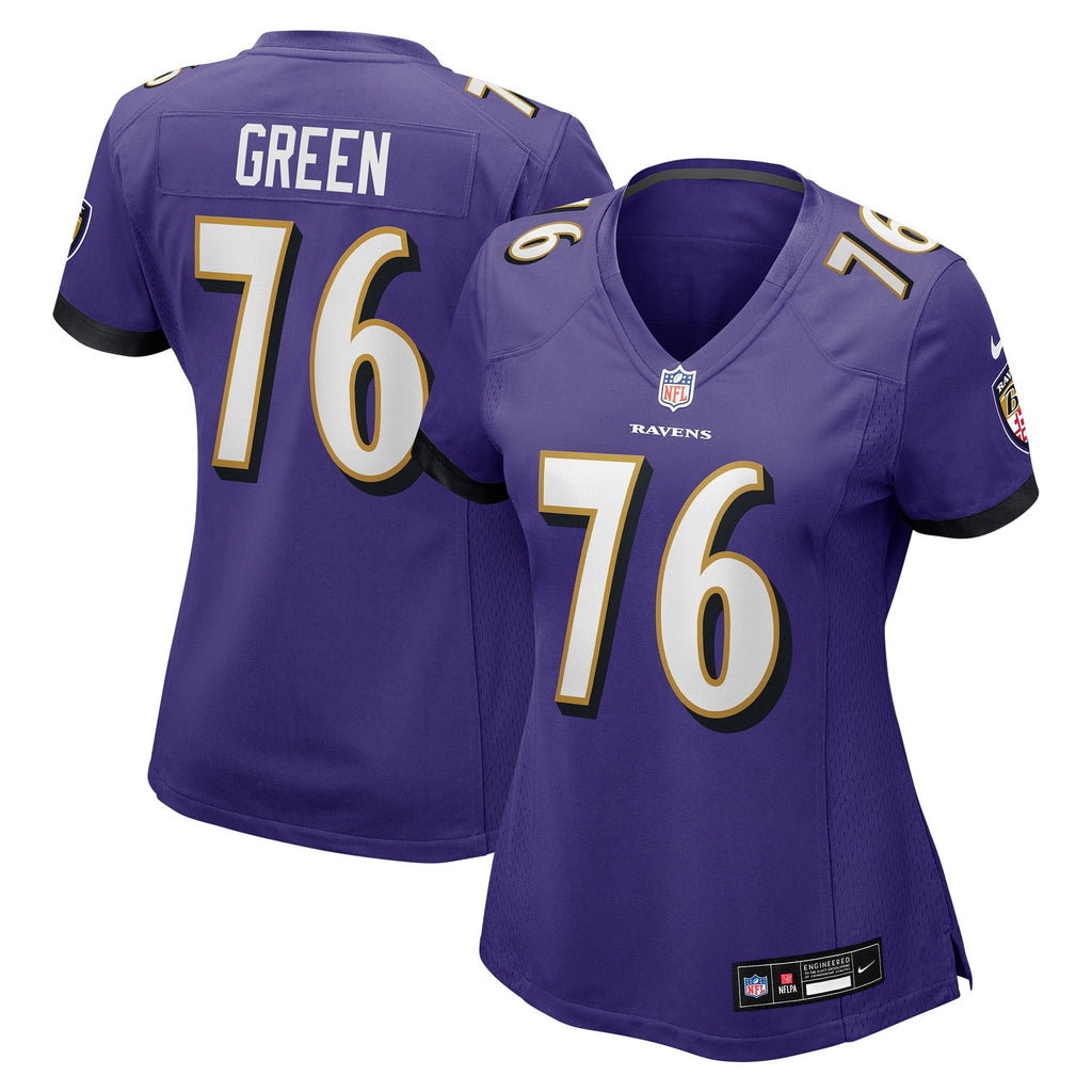 Women's Baltimore Ravens Kenyon Green Nike Purple Team Game Jersey