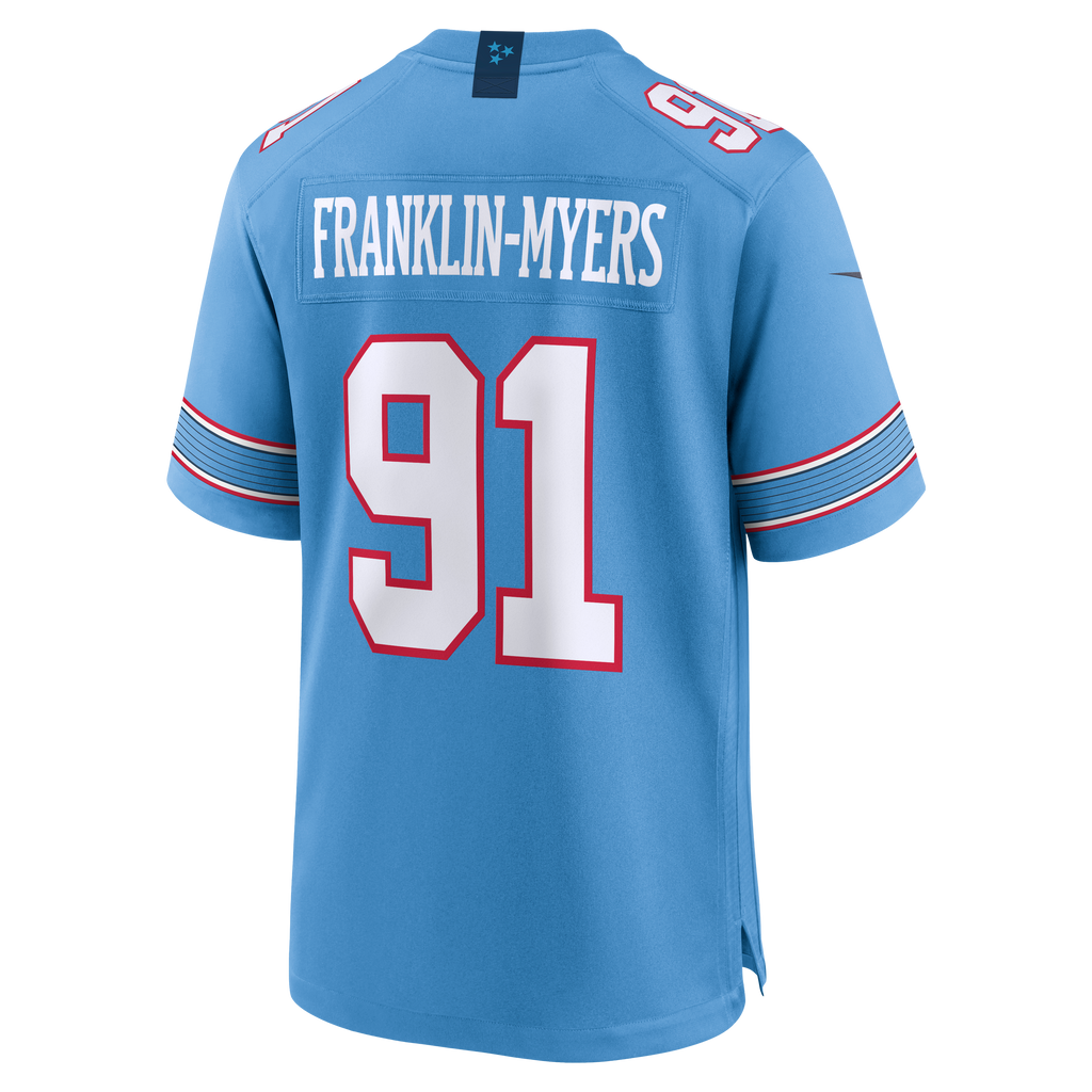 Men's Tennessee Titans John Franklin Myers Nike Light Blue Team Game Jersey