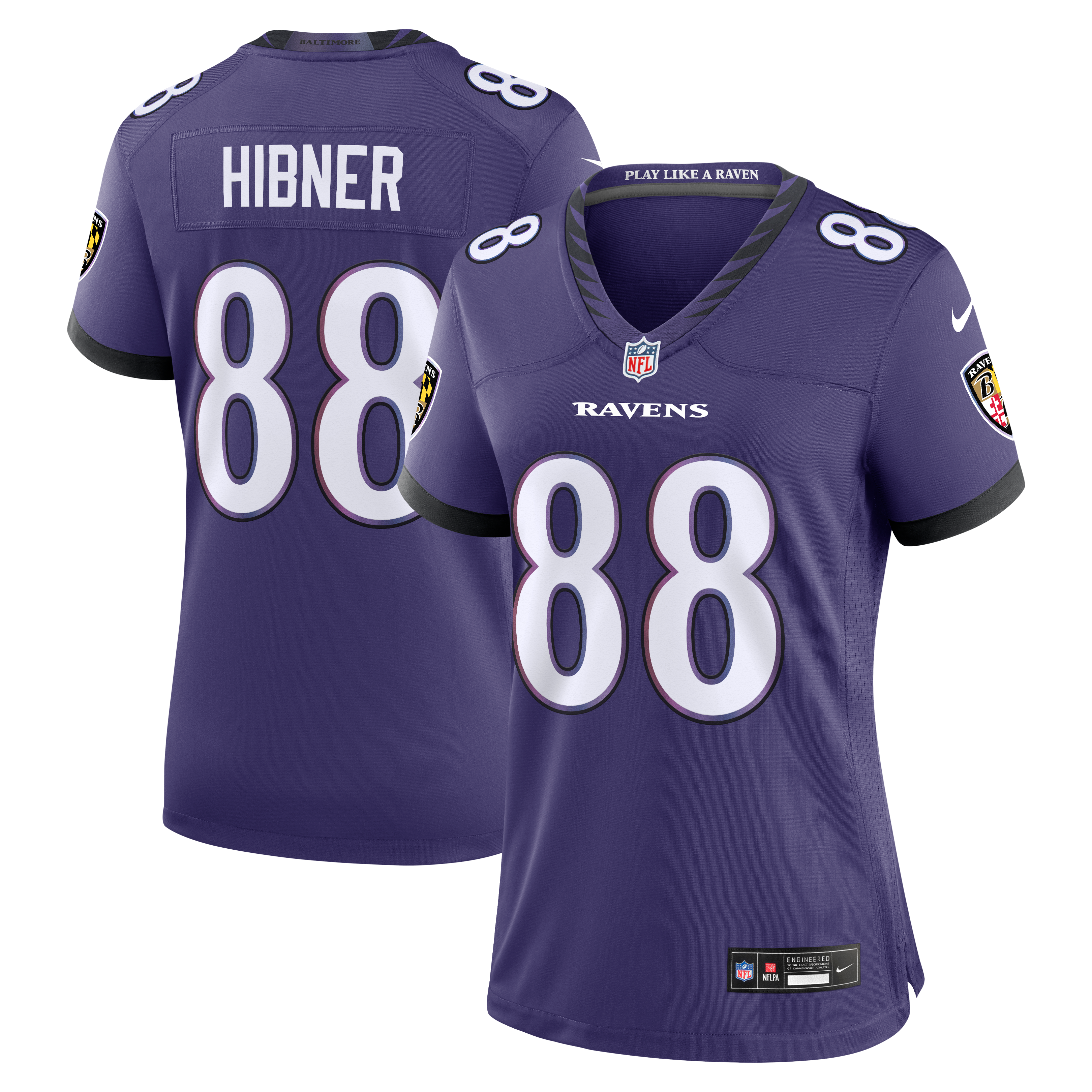 Women's Baltimore Ravens Matthew Hibner Nike Purple Team Game Jersey