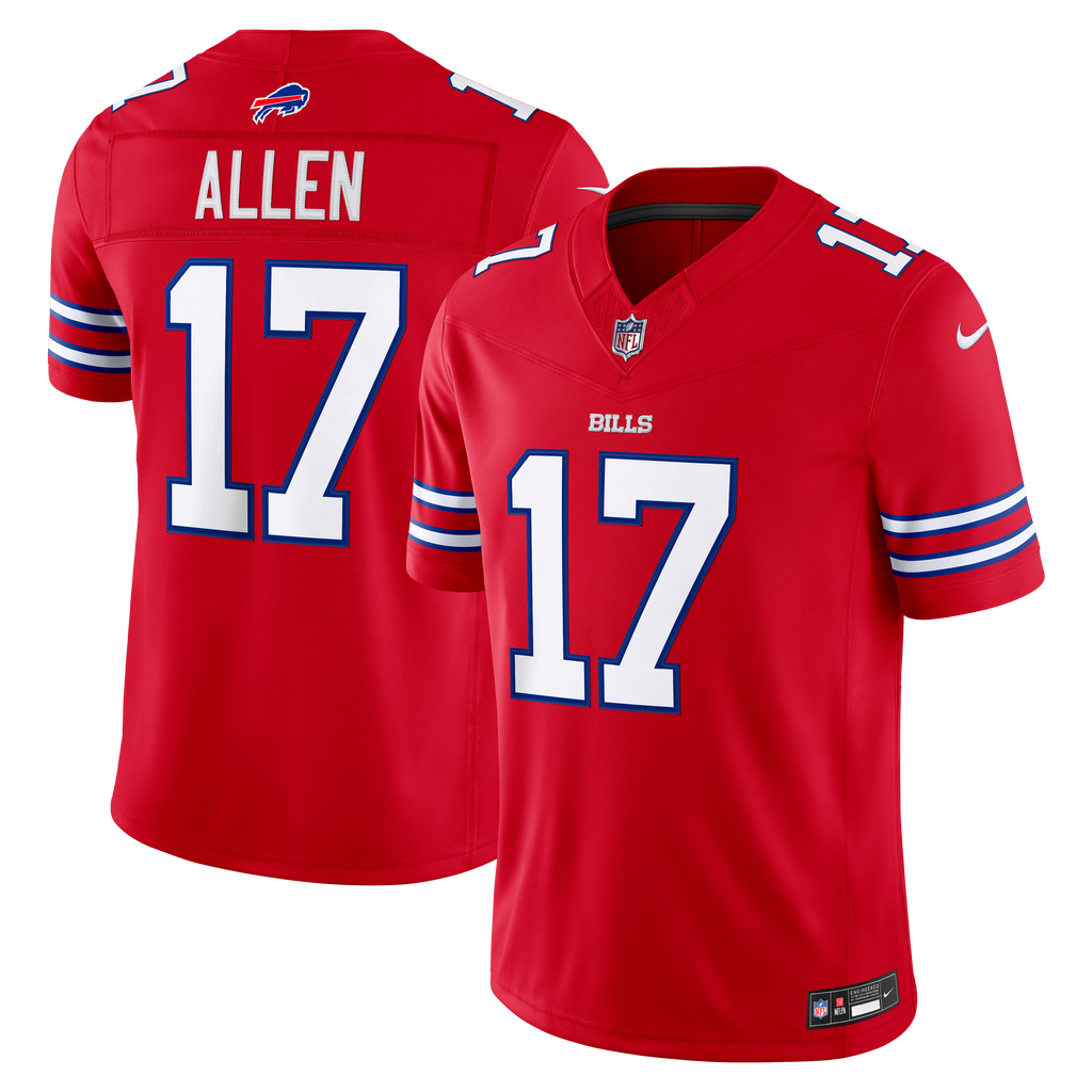 Men's Buffalo Bills Josh Allen Nike Red Alternate Vapor Fuse Stitched Limited Jersey