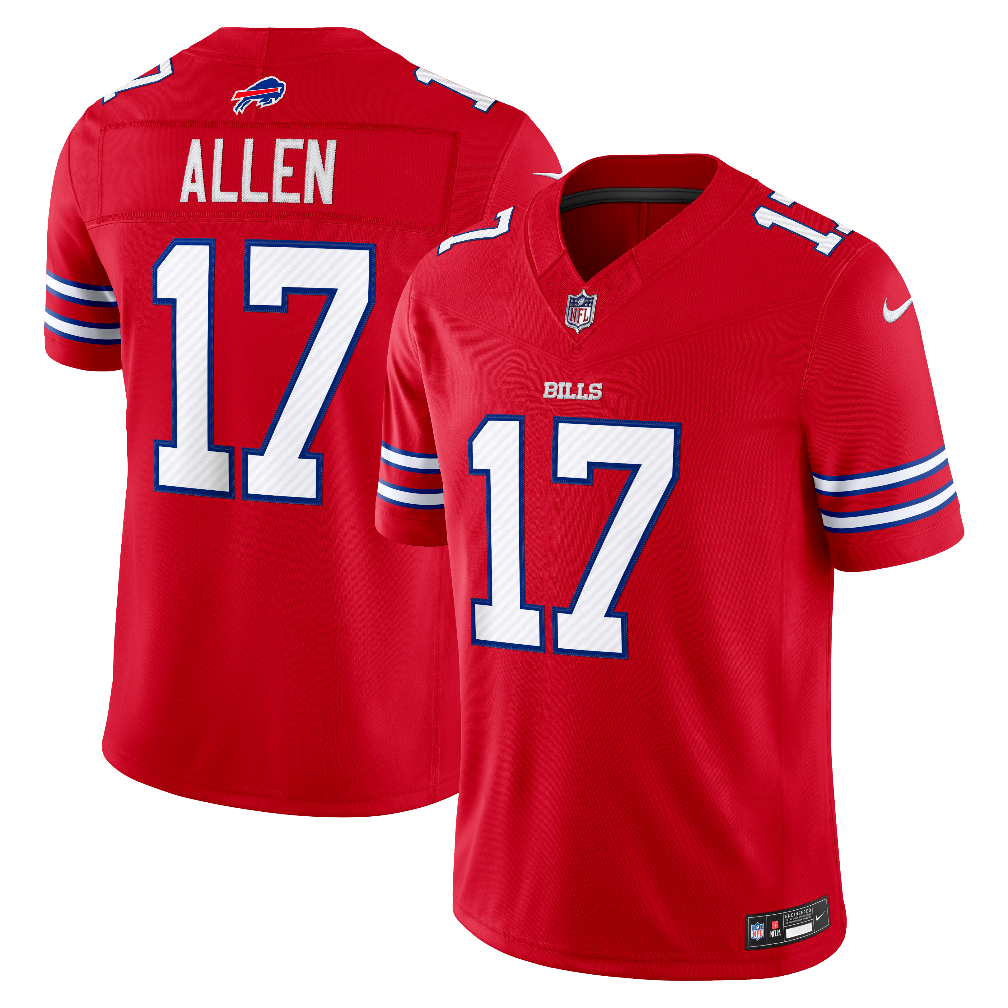 Men's Buffalo Bills Josh Allen Nike Red Alternate Vapor Fuse Stitched Limited Jersey