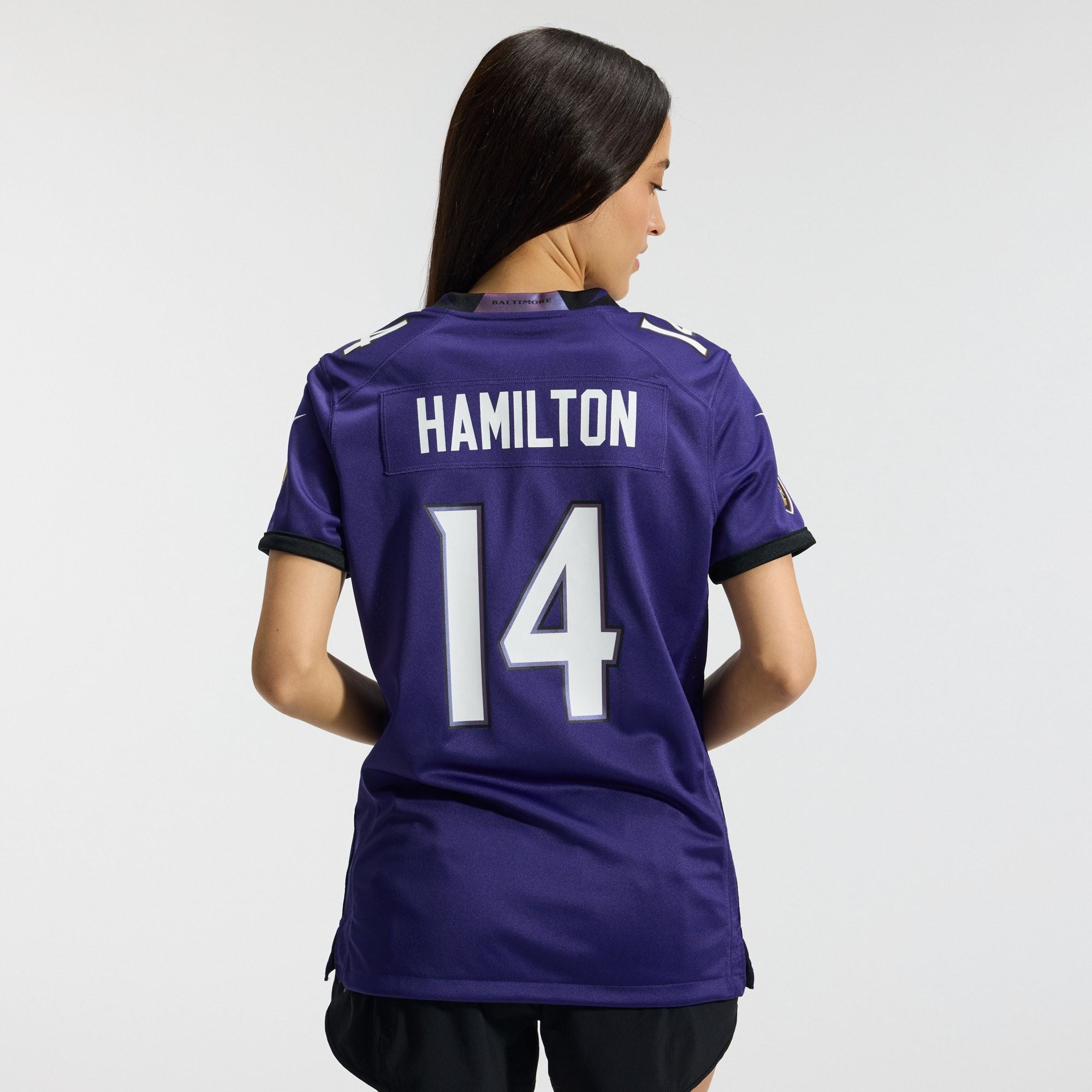 Women's Baltimore Ravens Kyle Hamilton Nike Purple Team Game Jersey