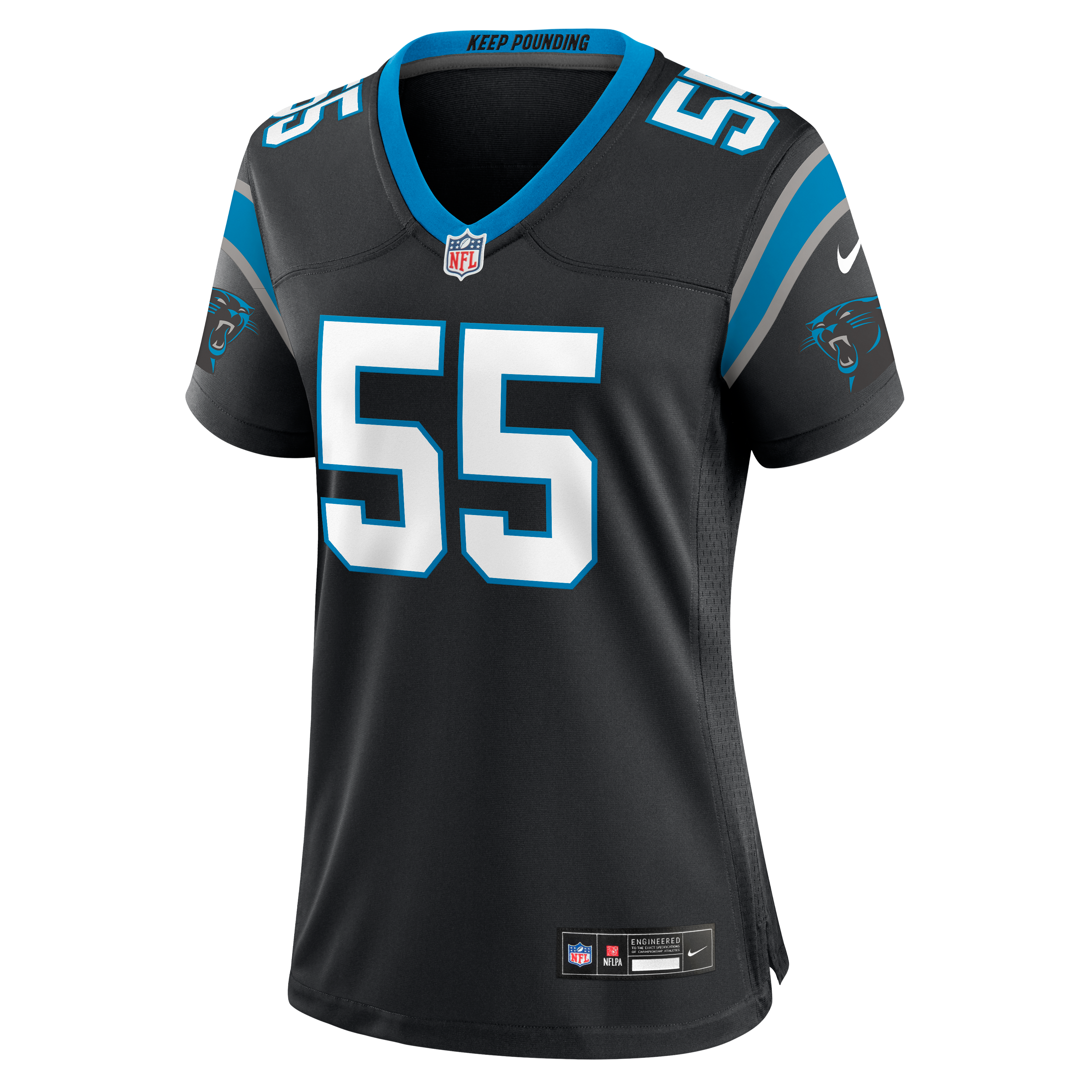 Women's Carolina Panthers Maema Njongmeta Nike Black Team Game Jersey