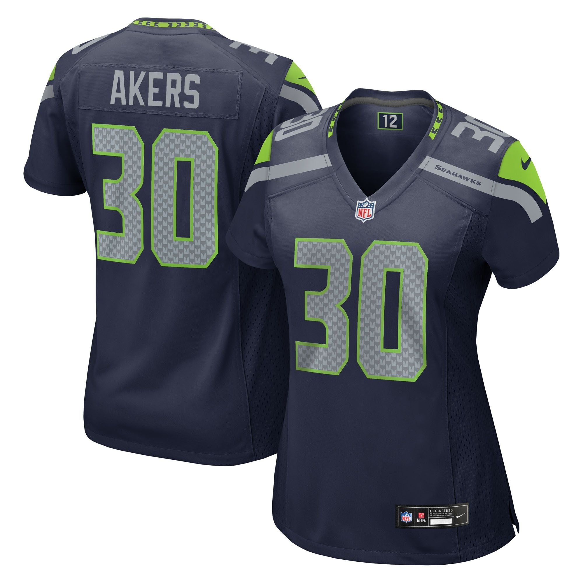 Women's Seattle Seahawks Cam Akers Nike College Navy Team Game Jersey