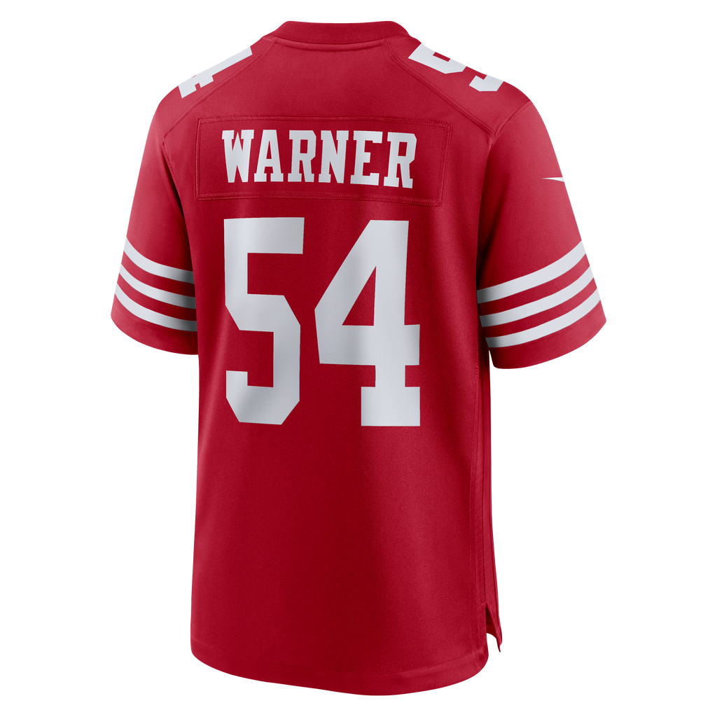 Men's San Francisco 49Ers Fred Warner Nike Scarlet 80Th Anniversary Game Jersey