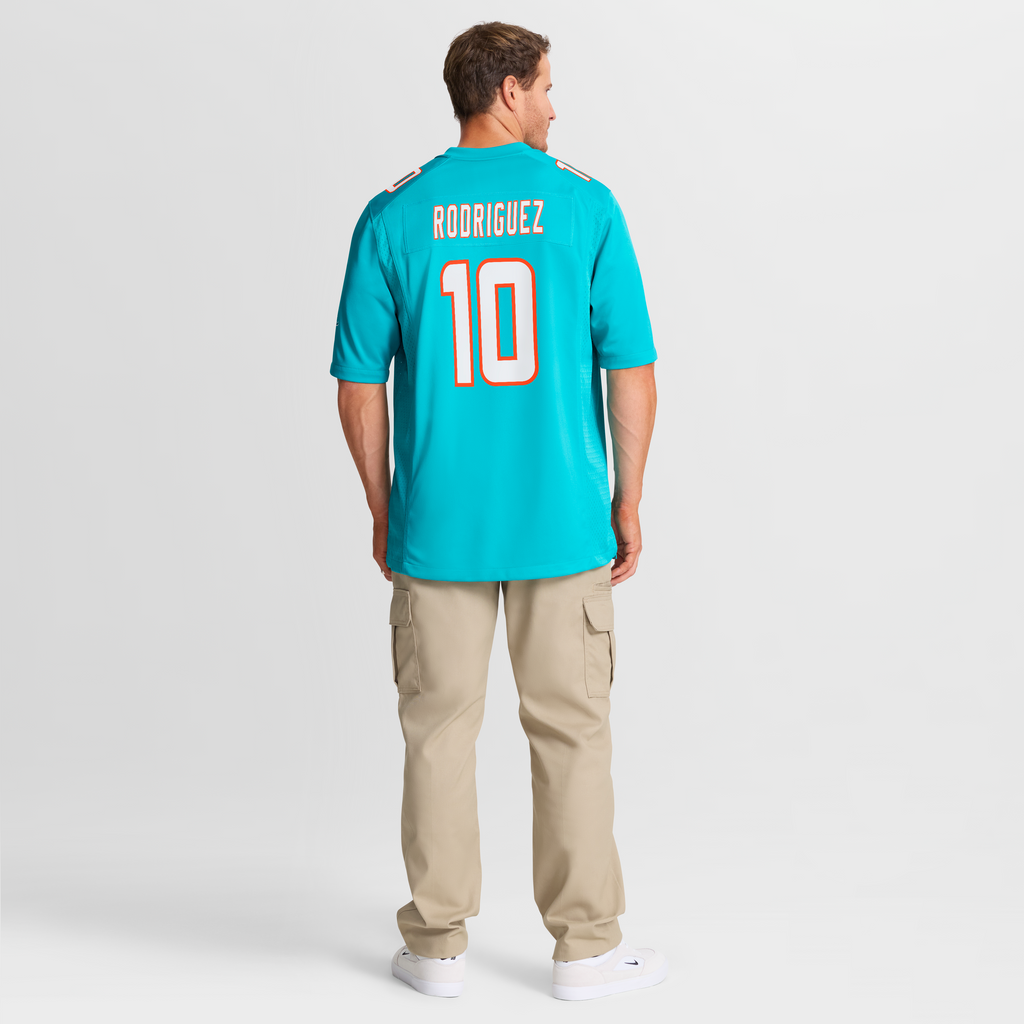 Men's Miami Dolphins Jacob Rodriguez Nike Aqua Game Jersey