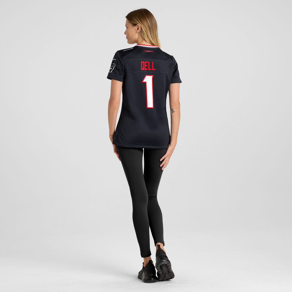 Women's Houston Texans Tank Dell Nike Navy Team Game Jersey