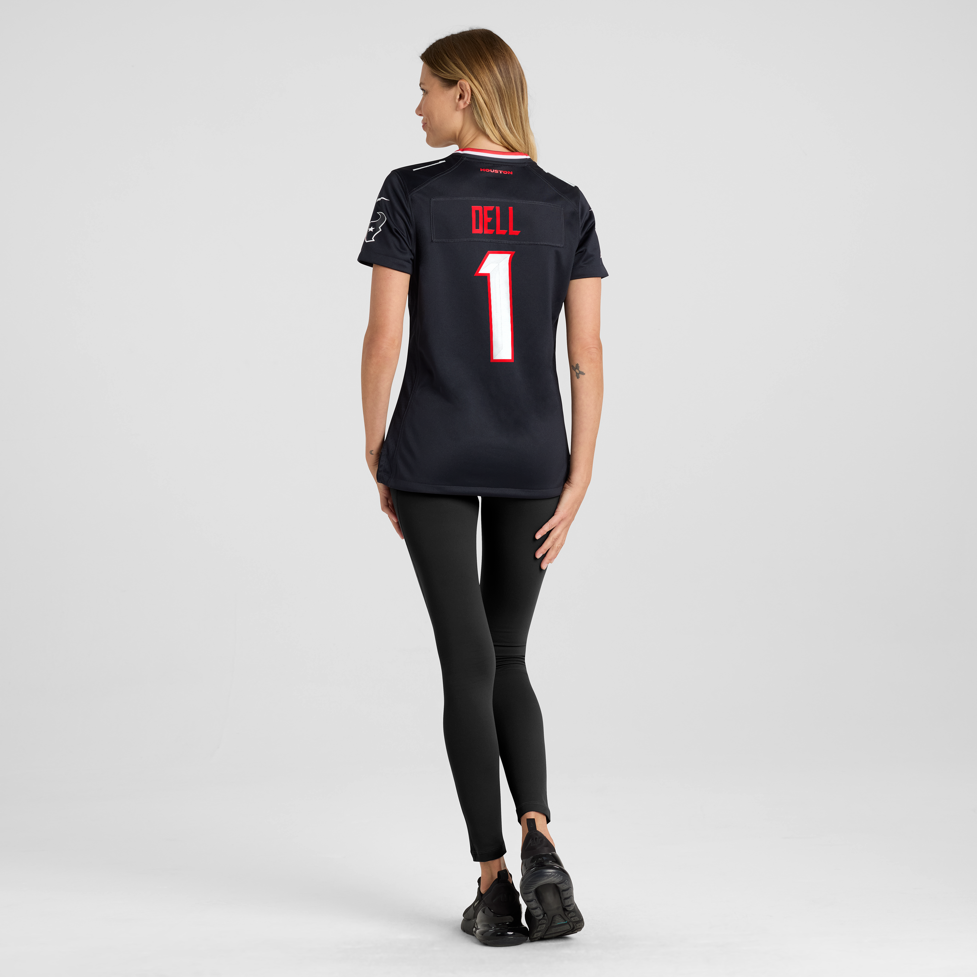 Women's Houston Texans Tank Dell Nike Navy Team Game Jersey