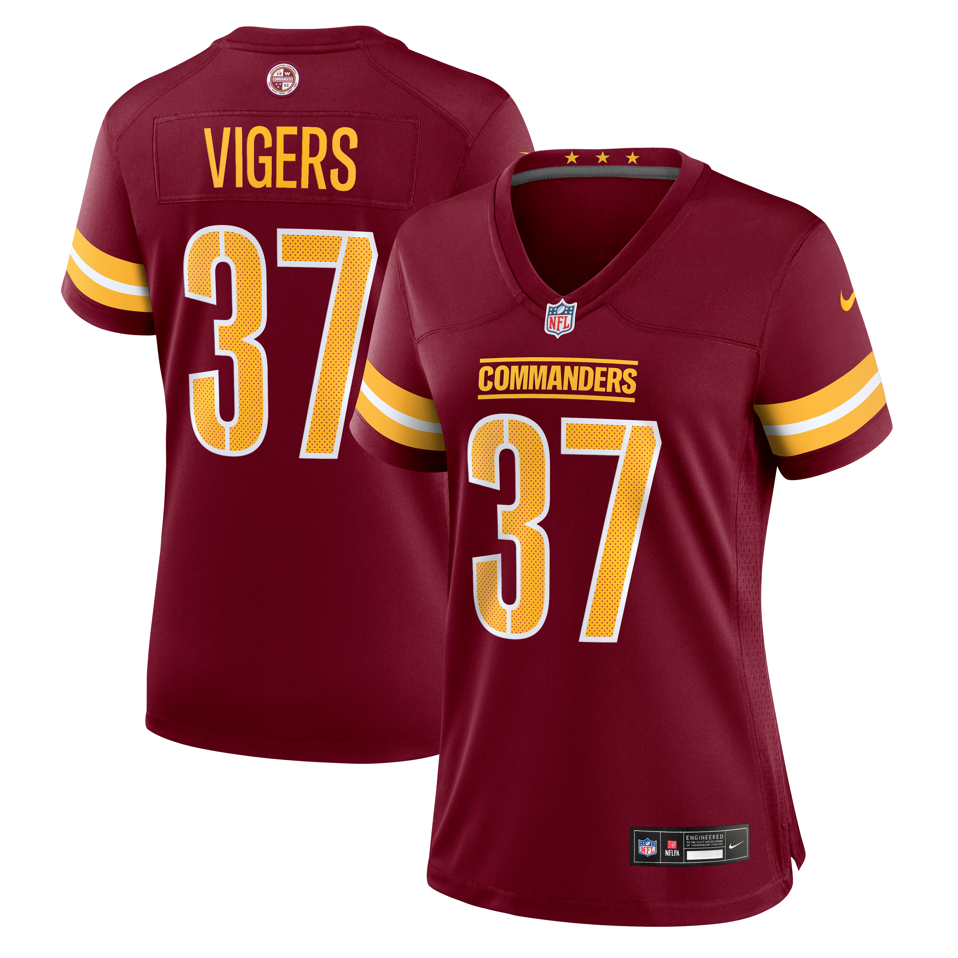 Women's Washington Commanders Carlin Vigers Nike Burgundy Team Game Jersey