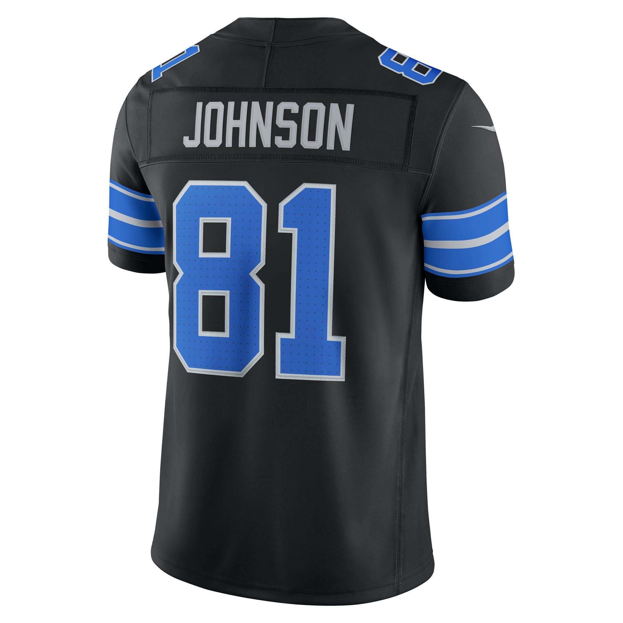 Men's Detroit Lions Calvin Johnson Nike Black Alternate Vapor Fuse Stitched Retired Limited Jersey