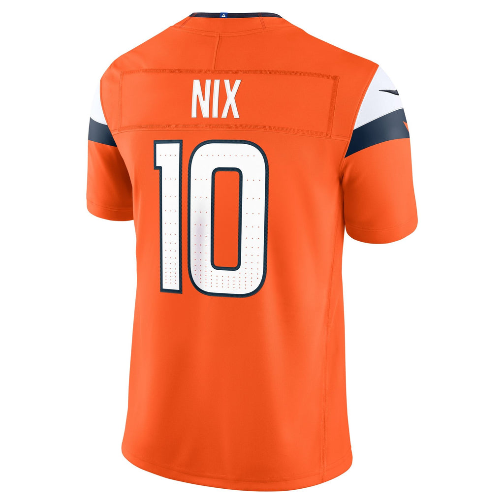 Men's Denver Broncos Bo Nix Nike Orange Team Vapor Fuse Stitched Limited Jersey