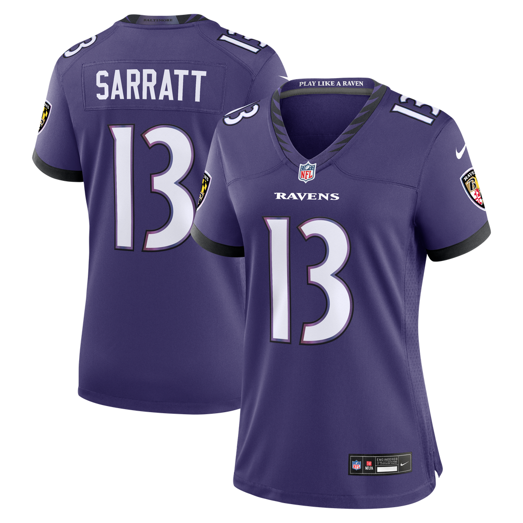 Women's Baltimore Ravens Elijah Sarratt Nike Purple Team Game Jersey