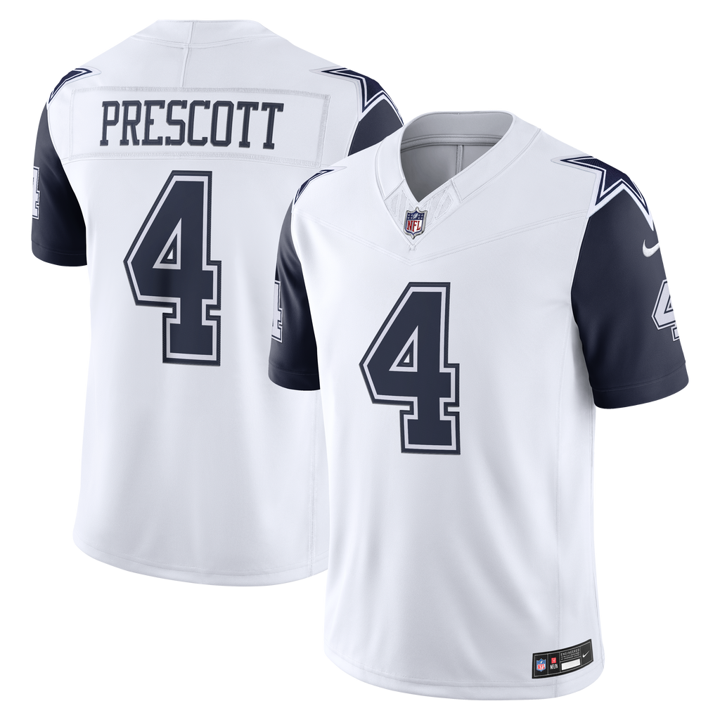 Men's Dallas Cowboys Dak Prescott Nike White Alternate Vapor Fuse Stitched Limited Jersey