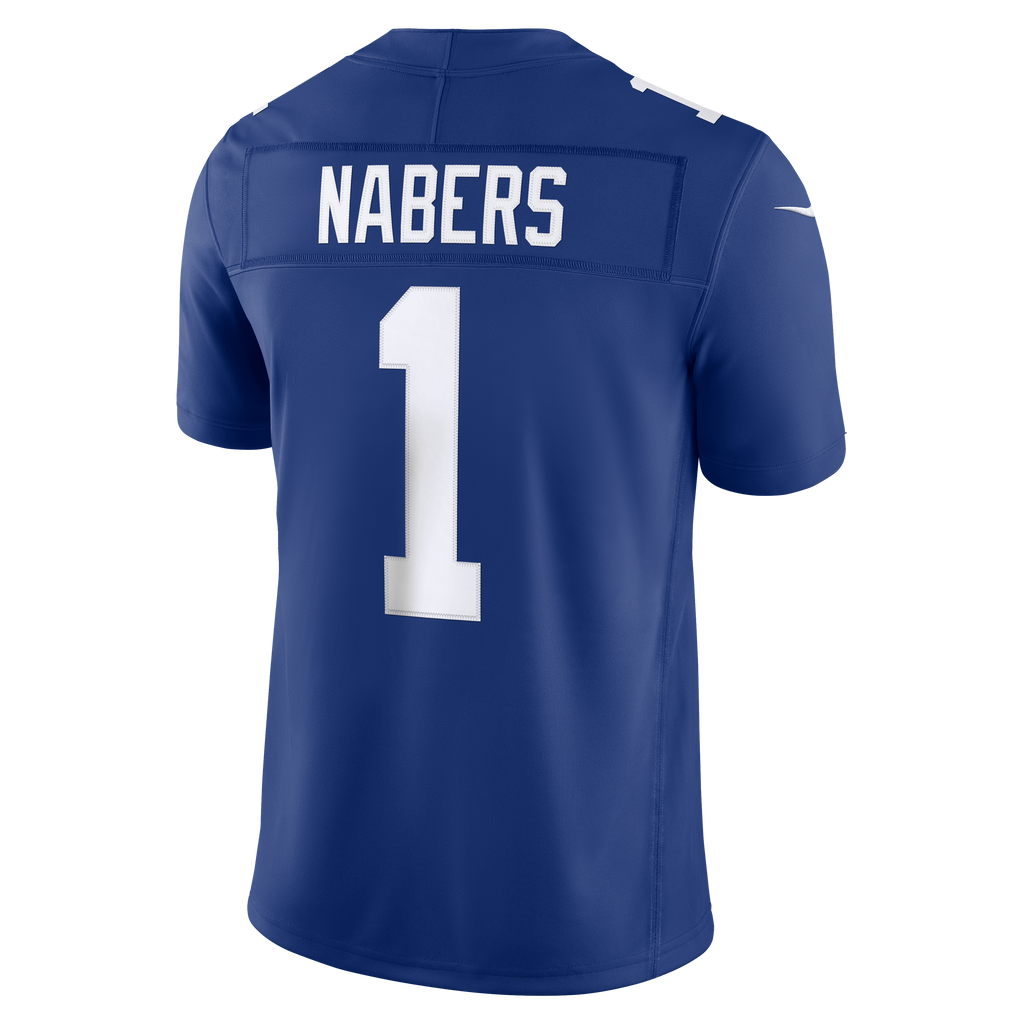 Men's New York Giants Malik Nabers Nike Royal Team Vapor Fuse Stitched Limited Jersey