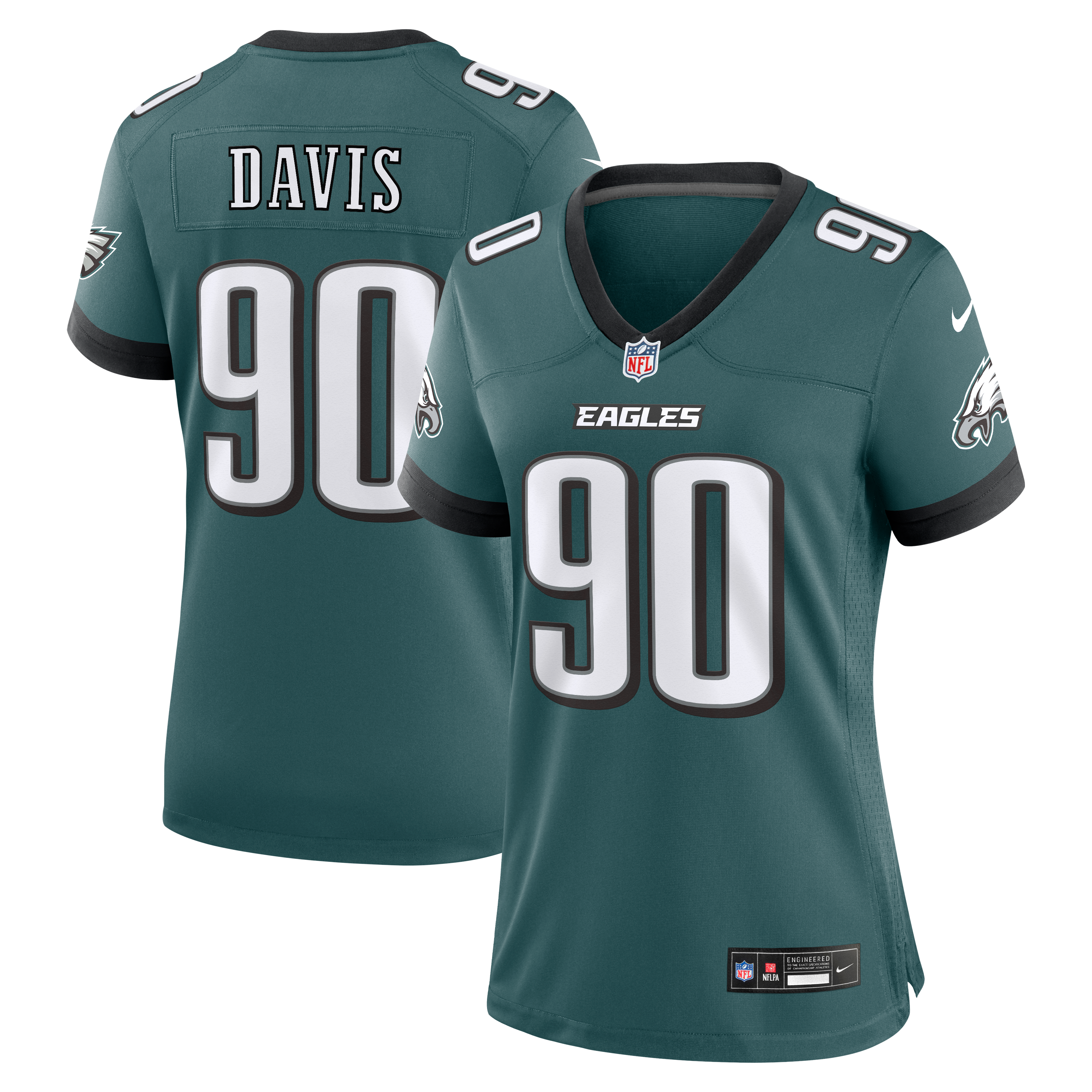 Women's Philadelphia Eagles Jordan Davis Nike Midnight Green Team Game Jersey