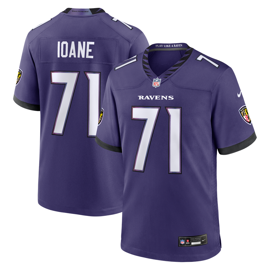 Men's Baltimore Ravens Olaivavega Ioane Nike Purple 2026 Nfl Draft First Round Pick No 14 Team Game Jersey