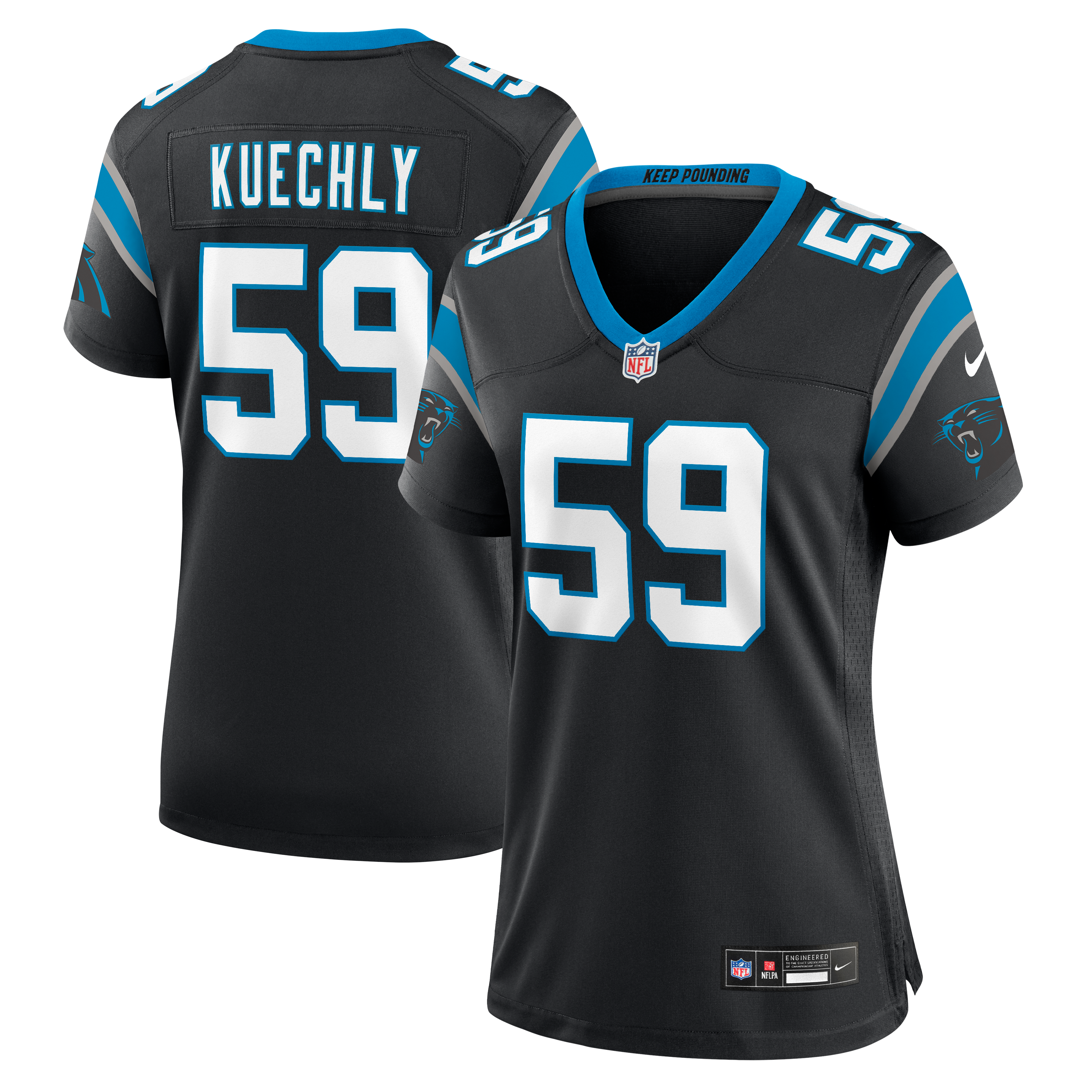 Women's Carolina Panthers Luke Kuechly Nike Black Team Game Jersey