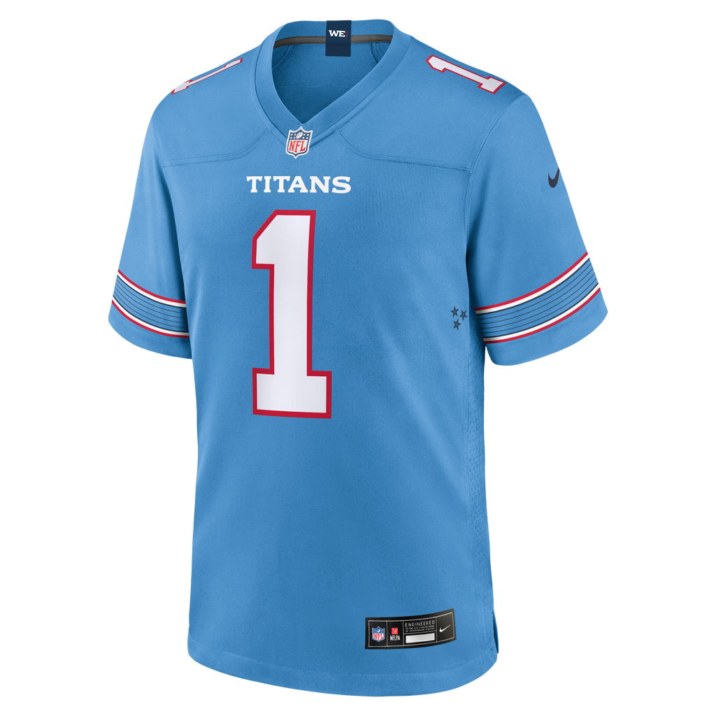 Men's Tennessee Titans Carnell Tate Nike Light Blue 2026 Nfl Draft First Round Pick No 4 Team Game Jersey