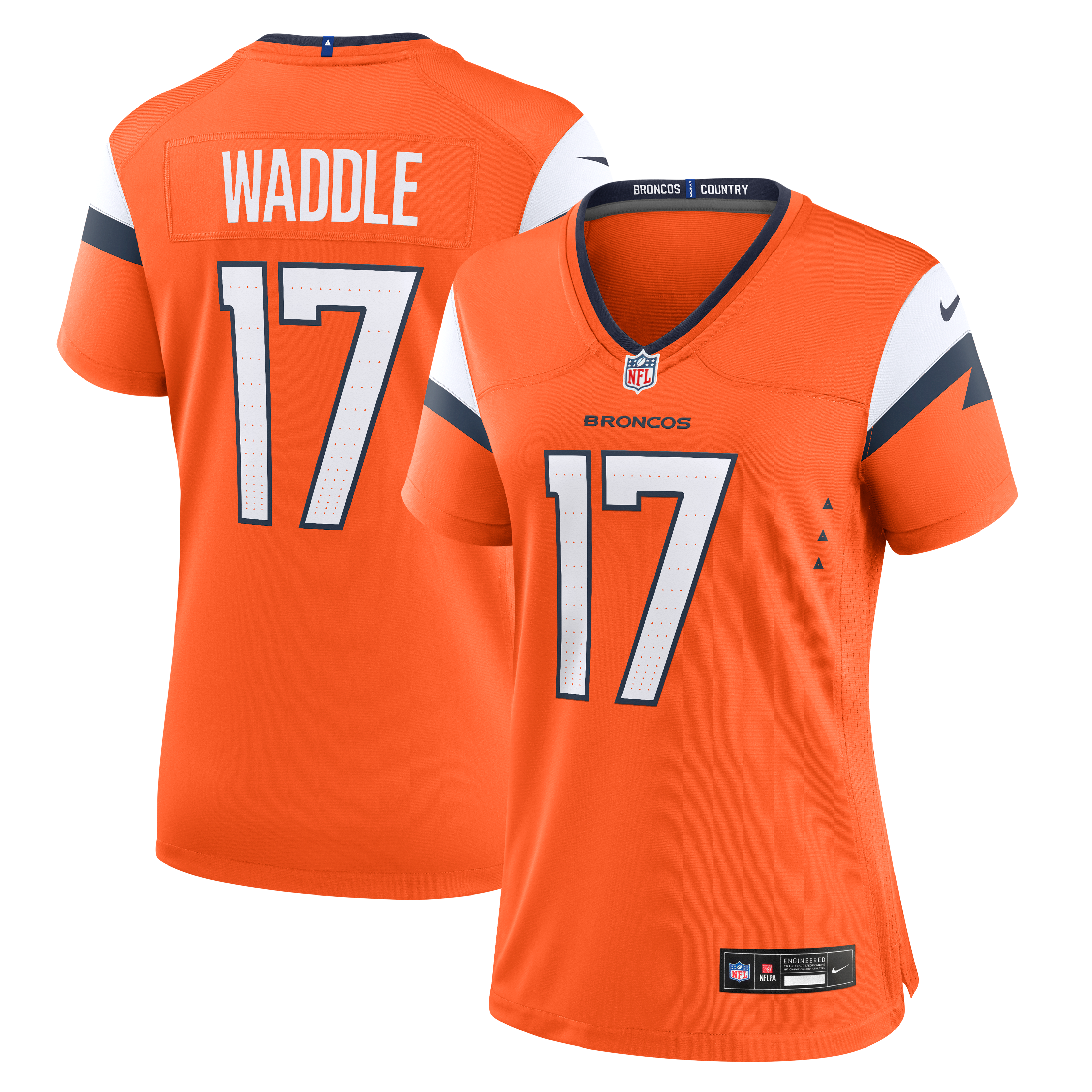 Women's Denver Broncos Jaylen Waddle Nike Orange Game Jersey