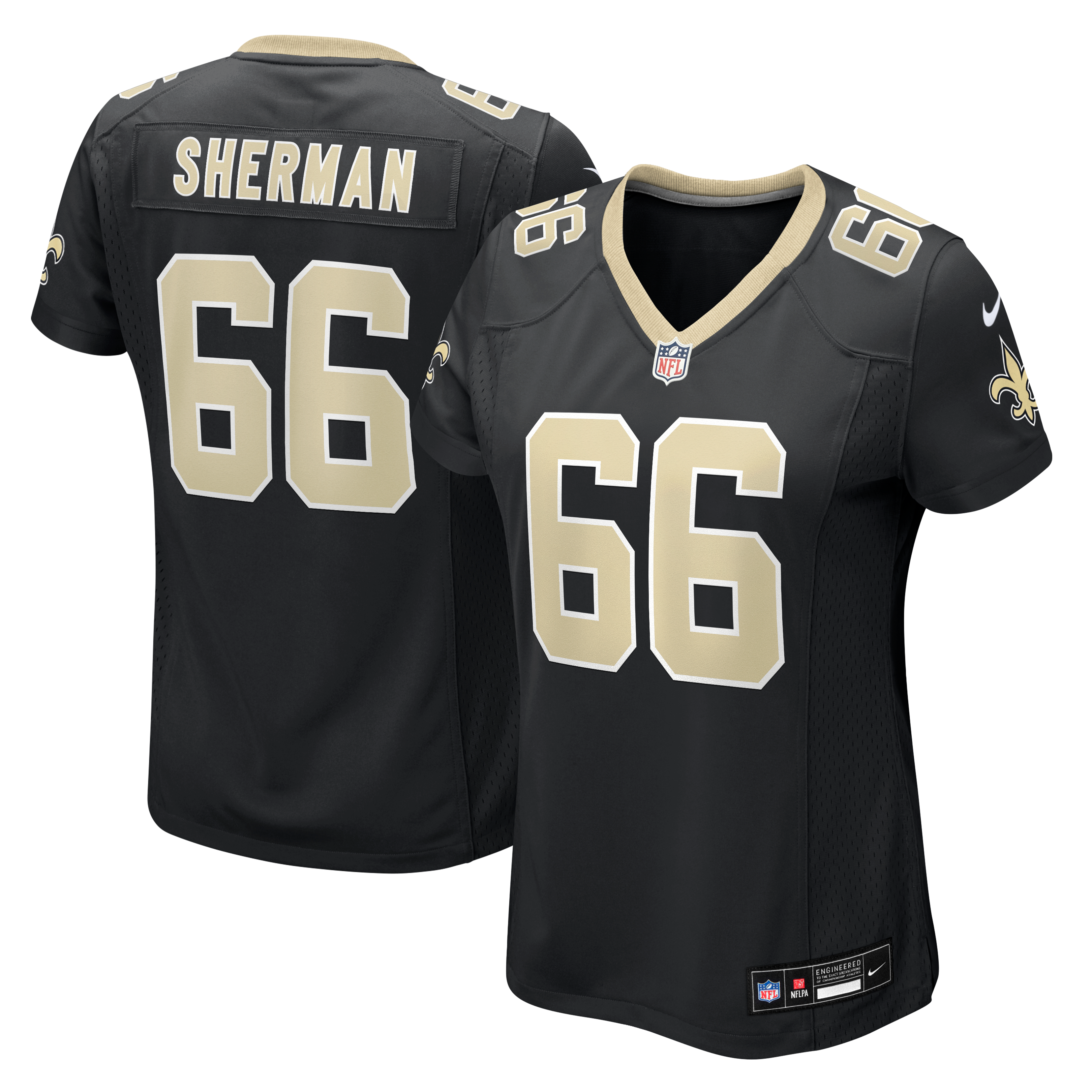 Women's New Orleans Saints William Sherman Nike Black Team Game Jersey